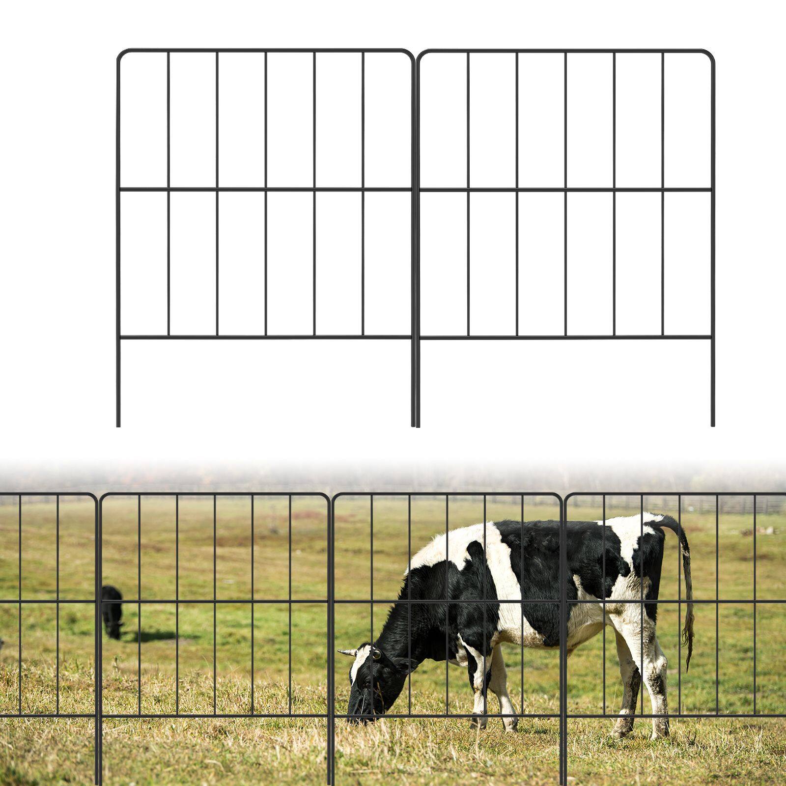 NEX 10ft. Black Square-Shaped Garden Fence