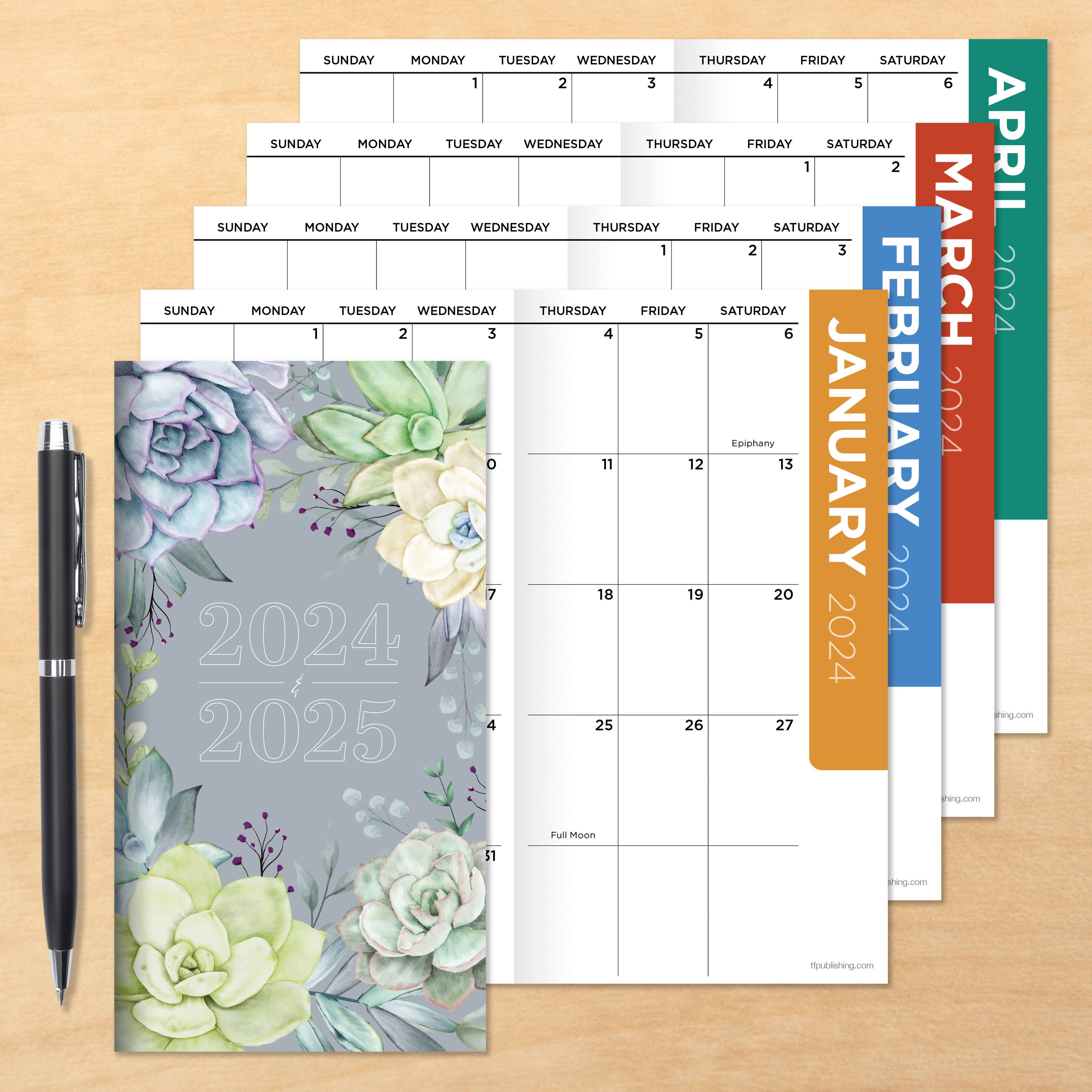 2024-2025 Succulent Monthly Pocket Planner