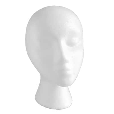 short female styrofoam foam mannequin head