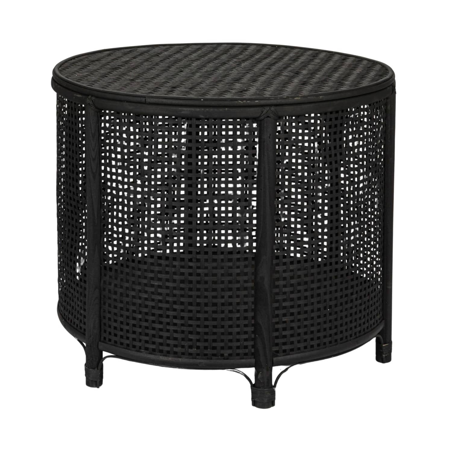 Hello Honey® Round Bamboo & Rattan Accent Table
