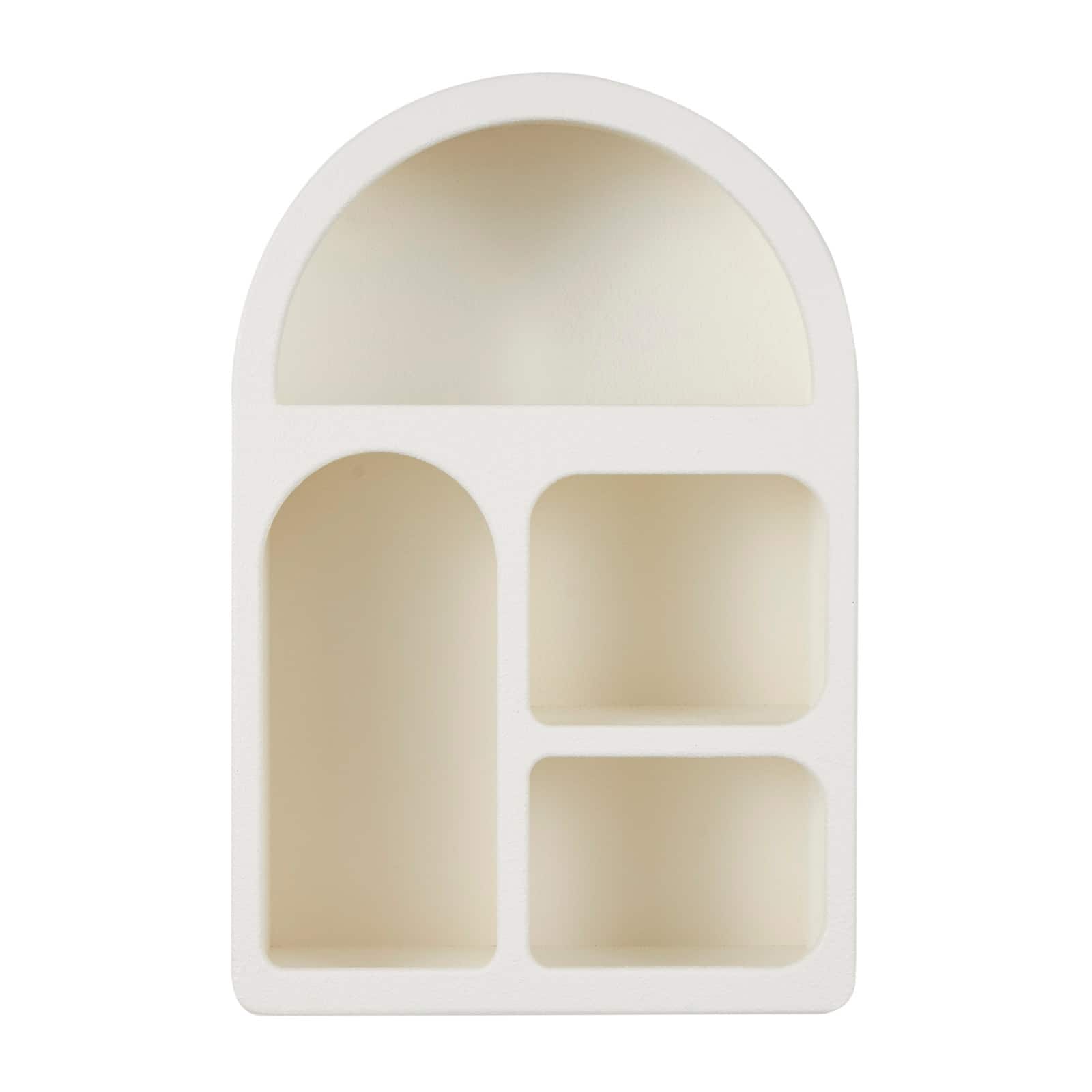 24&#x22; Cream Geometric Arched Wall Shelf