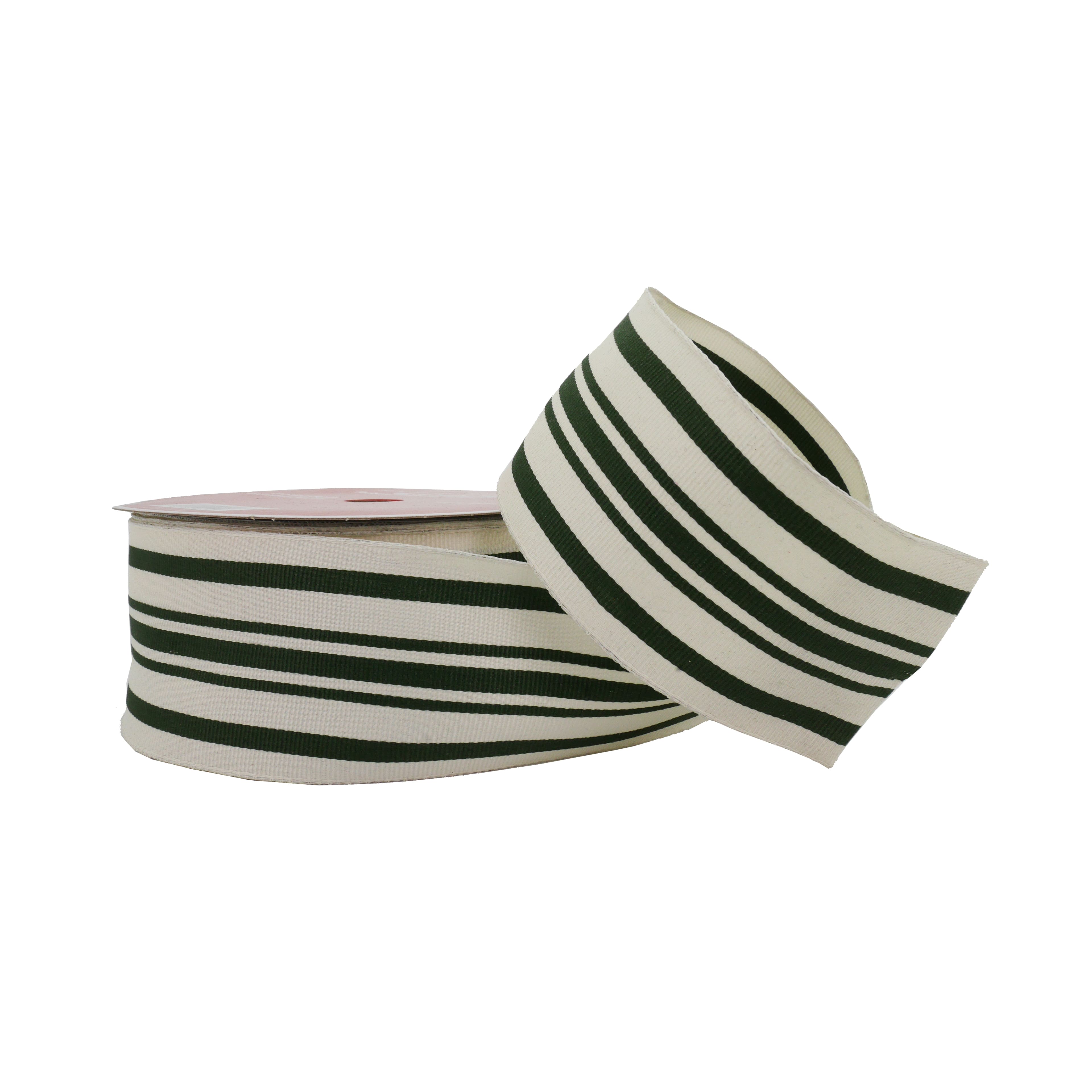 2.5&#x22; x 26.6yd. Green &#x26; White Stripe Wired Ribbon by Celebrate It&#xAE; Christmas