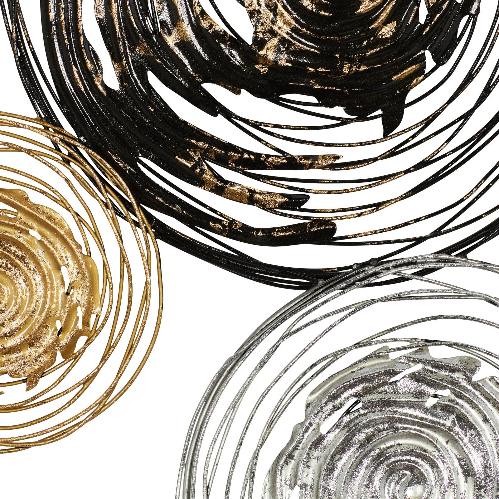 42&#x22; Black, Silver &#x26; Gold Metal Contemporary Wall D&#xE9;cor
