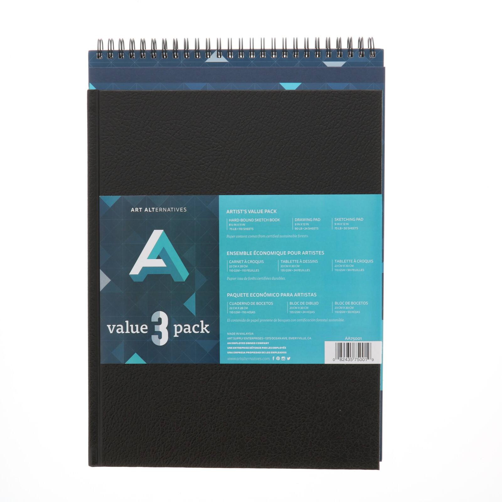 6 Packs: 3 ct. (18 total) Art Alternatives Artist&#x27;s Drawing Pad Value Pack