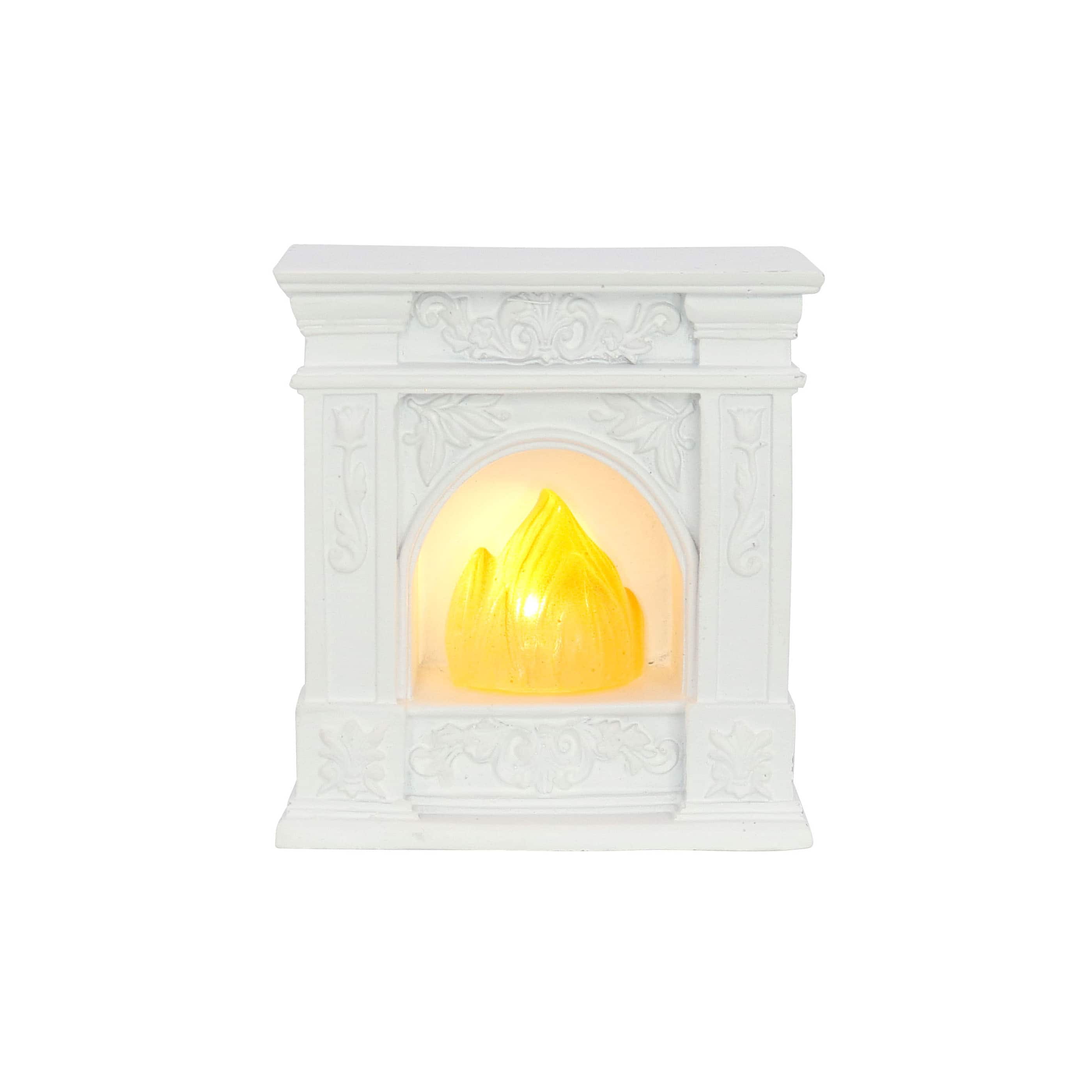 Miniature White LED Fireplace by Make Market®