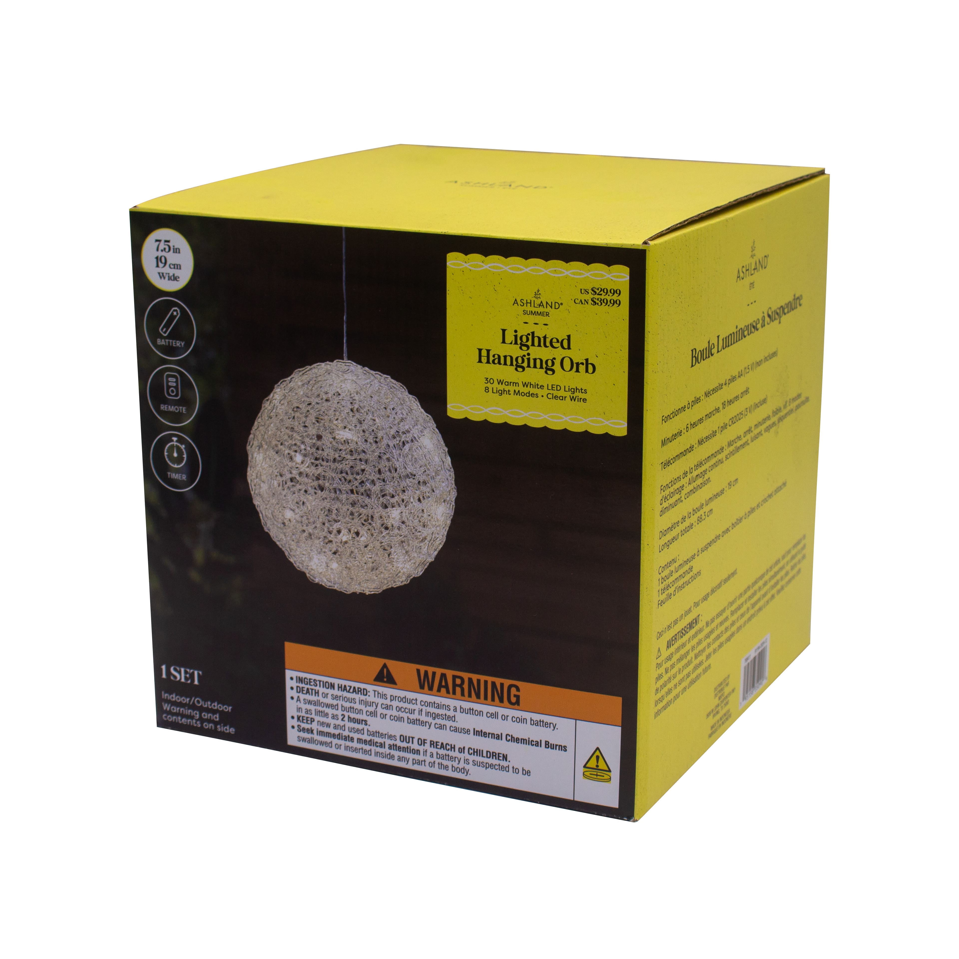 Boule suspendue &#xE9;clair&#xE9;e &#xE0; DEL de 7,5 pouces par Ashland&#xAE;