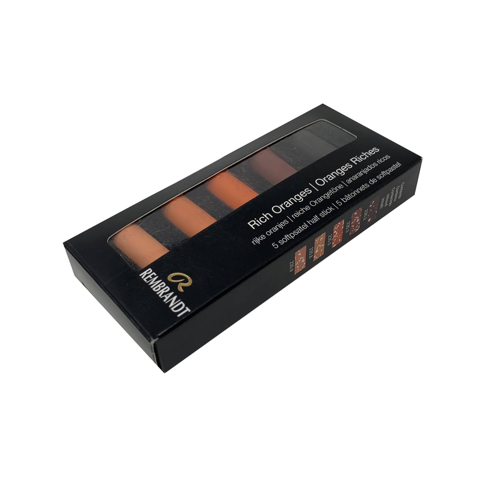 Rembrandt 5 Color Rich Oranges Half Stick Soft Pastel Set