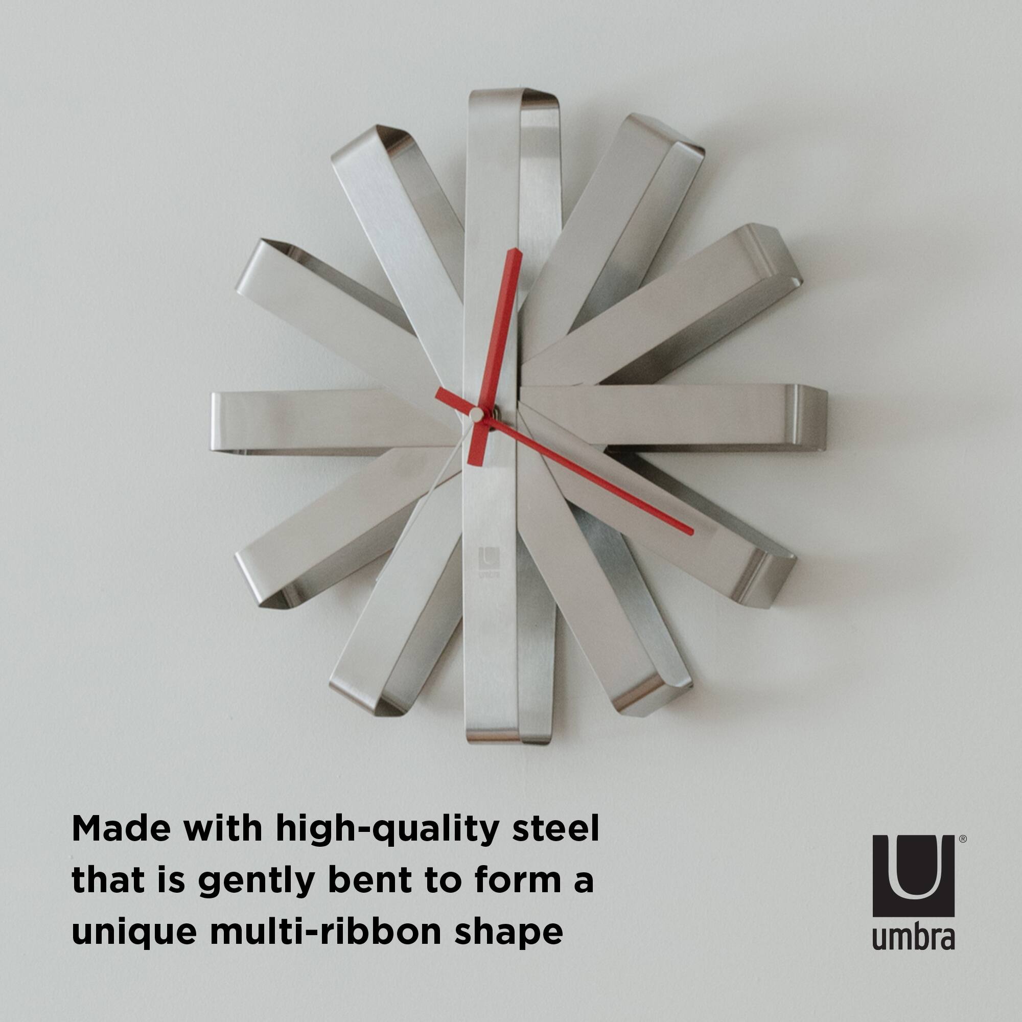 Umbra 12&#x22; Steel Ribbon Round Wall Clock
