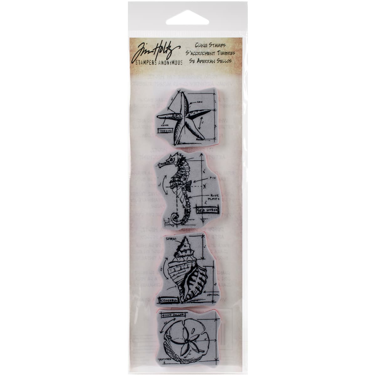 Stampers Anonymous Tim Holtz Stamps Mini Blueprint Rubber Stamp