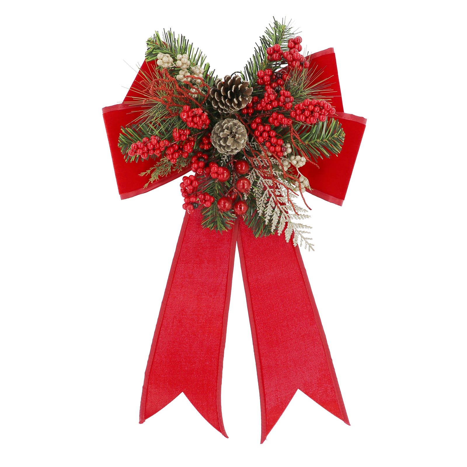 26&#x22; Red Berry &#x26; Pinecone Bow by Ashland&#xAE;