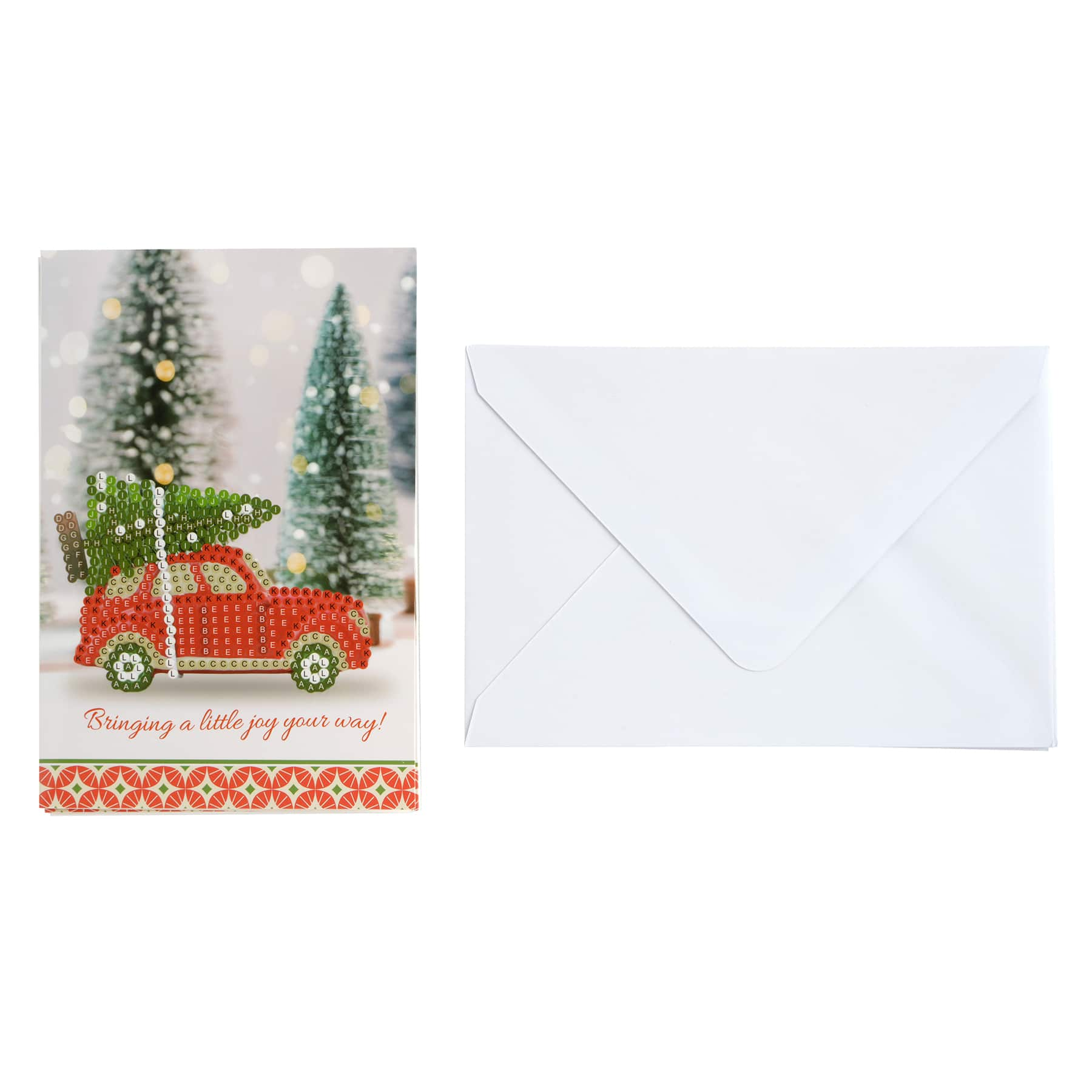 Red Car with Tree Diamond Art Card Kit by Make Market&#xAE;