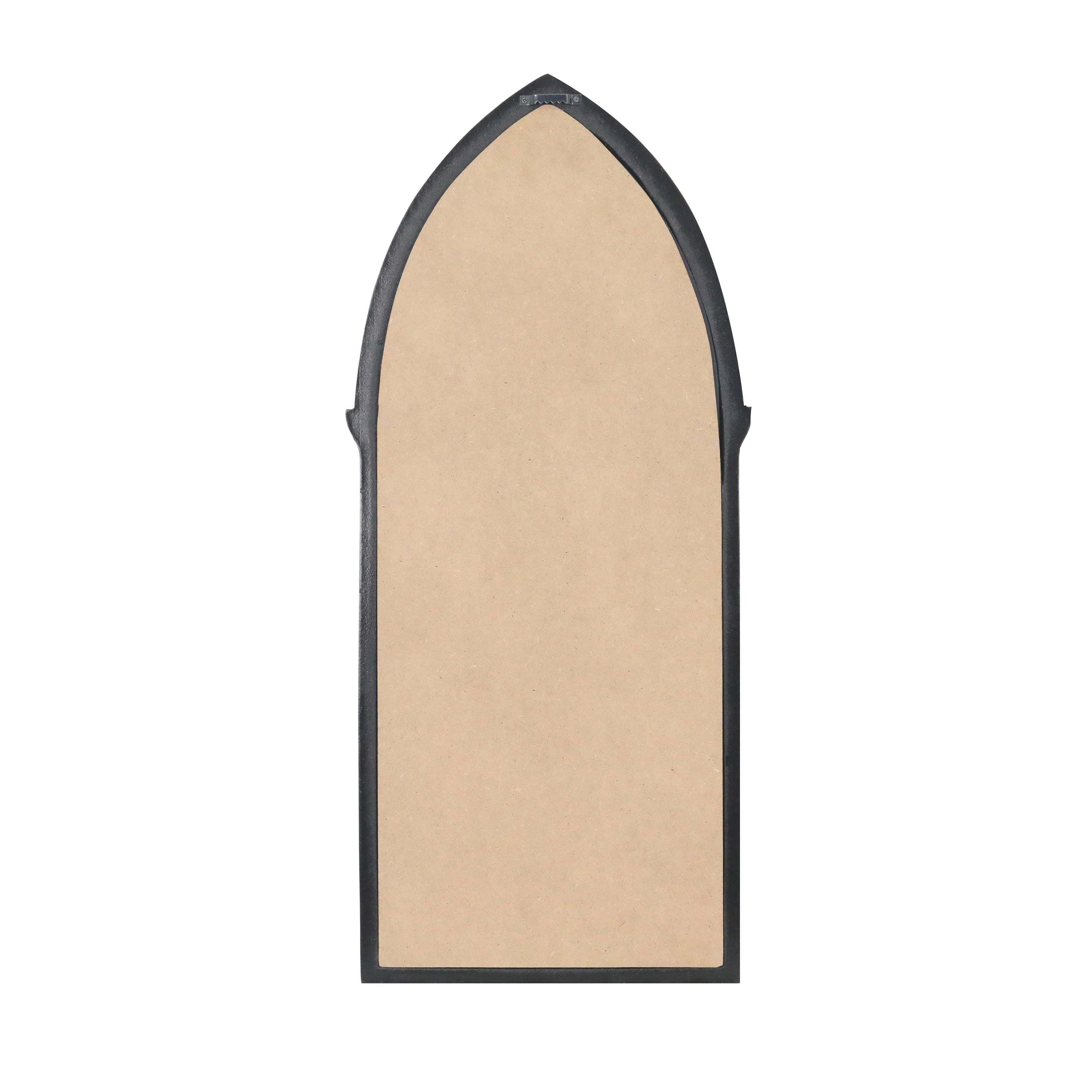 Miroir mural gothique arqu&#xE9; d&#xE9;coratif noir avec accents dor&#xE9;s bross&#xE9;s de 59,5&#xA0;cm d&#x2019;Ashland
