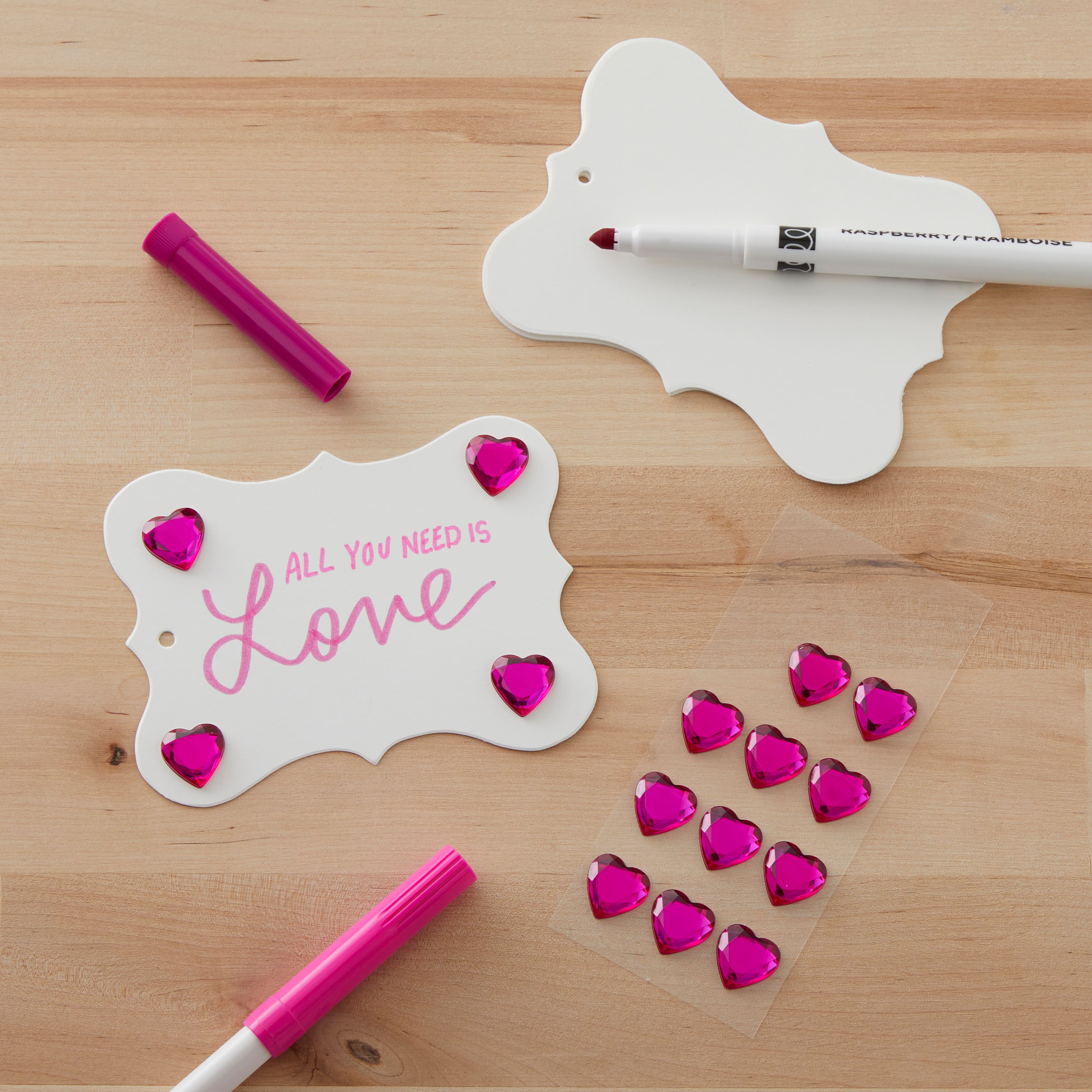 12 Packs: 15 ct. (180 total) Pink Heart Rhinestone Stickers by Recollections&#x2122;