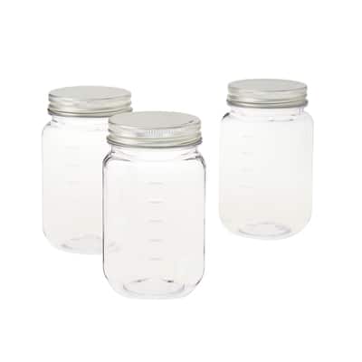 3 Count 16 oz. Plastic Mason Jars By ArtMinds™