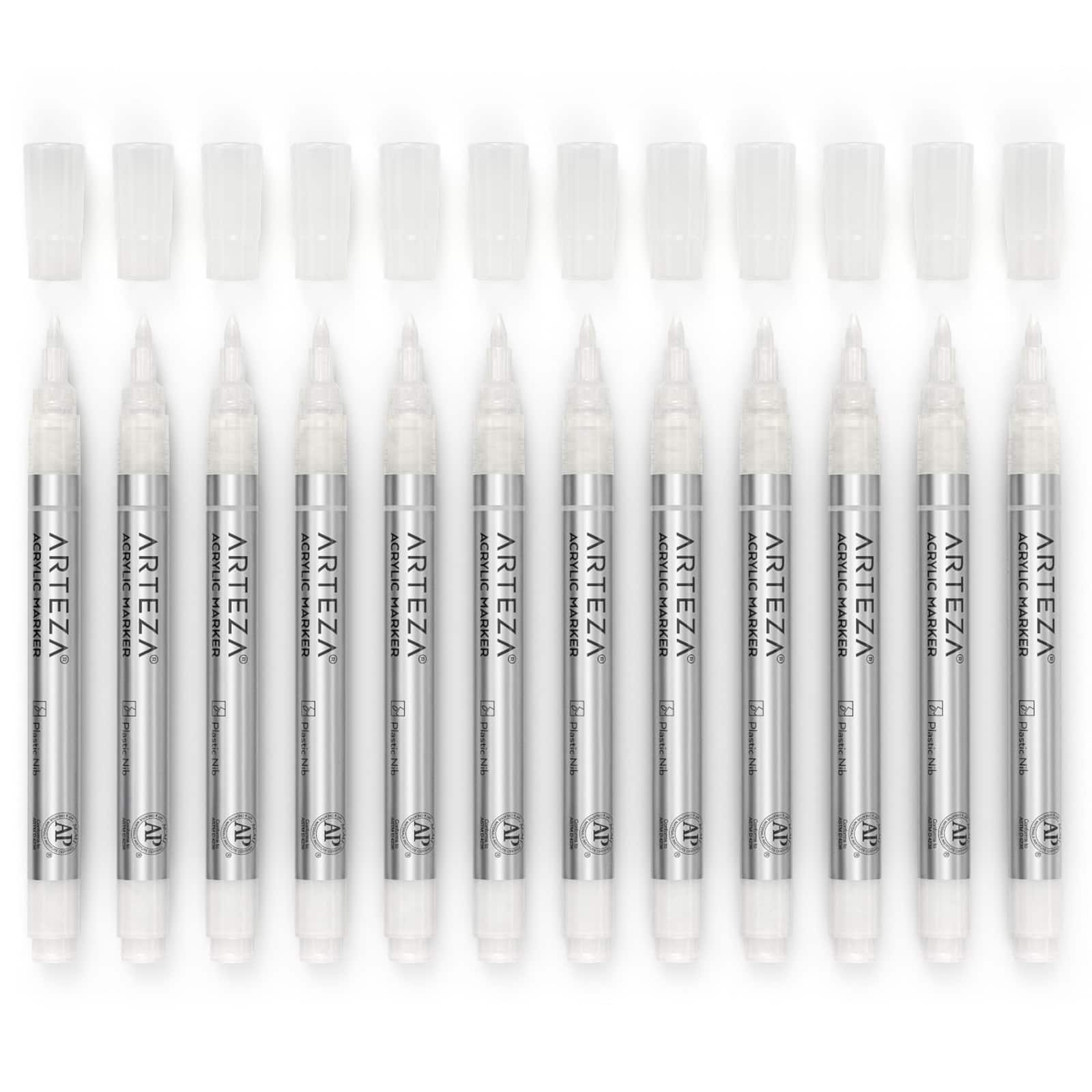Arteza® White Acrylic Paint Markers, 12ct.