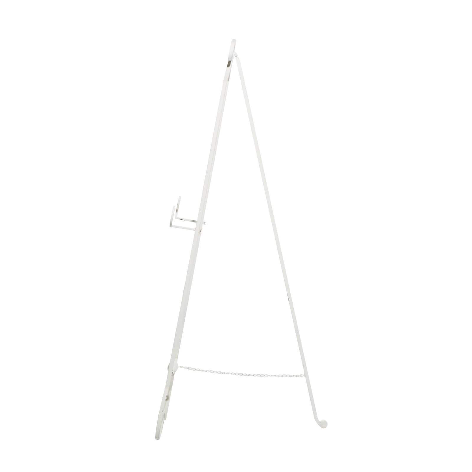 White Metal Country Cottage Easel, 52&#x22; x 17&#x22; x 22&#x22;