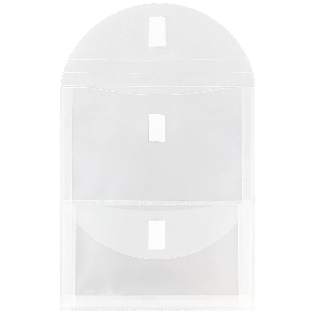JAM Paper 9.75" x 11.5" Clear 2-Pocket Plastic Hook & Loop Closure Envelopes, 12ct.