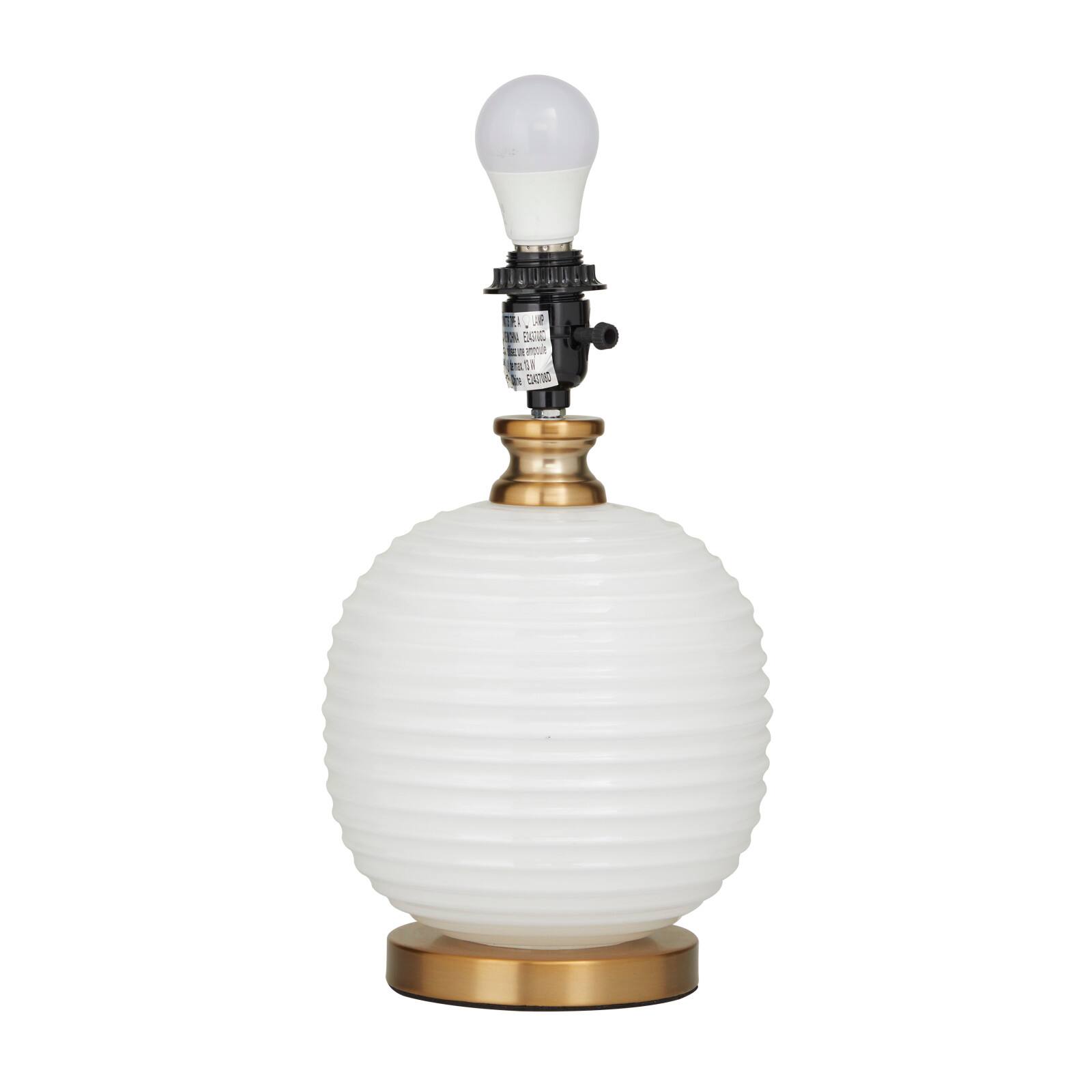 White Glass Modern Accent Lamp, 13&#x22; x 13&#x22; x 19&#x22;