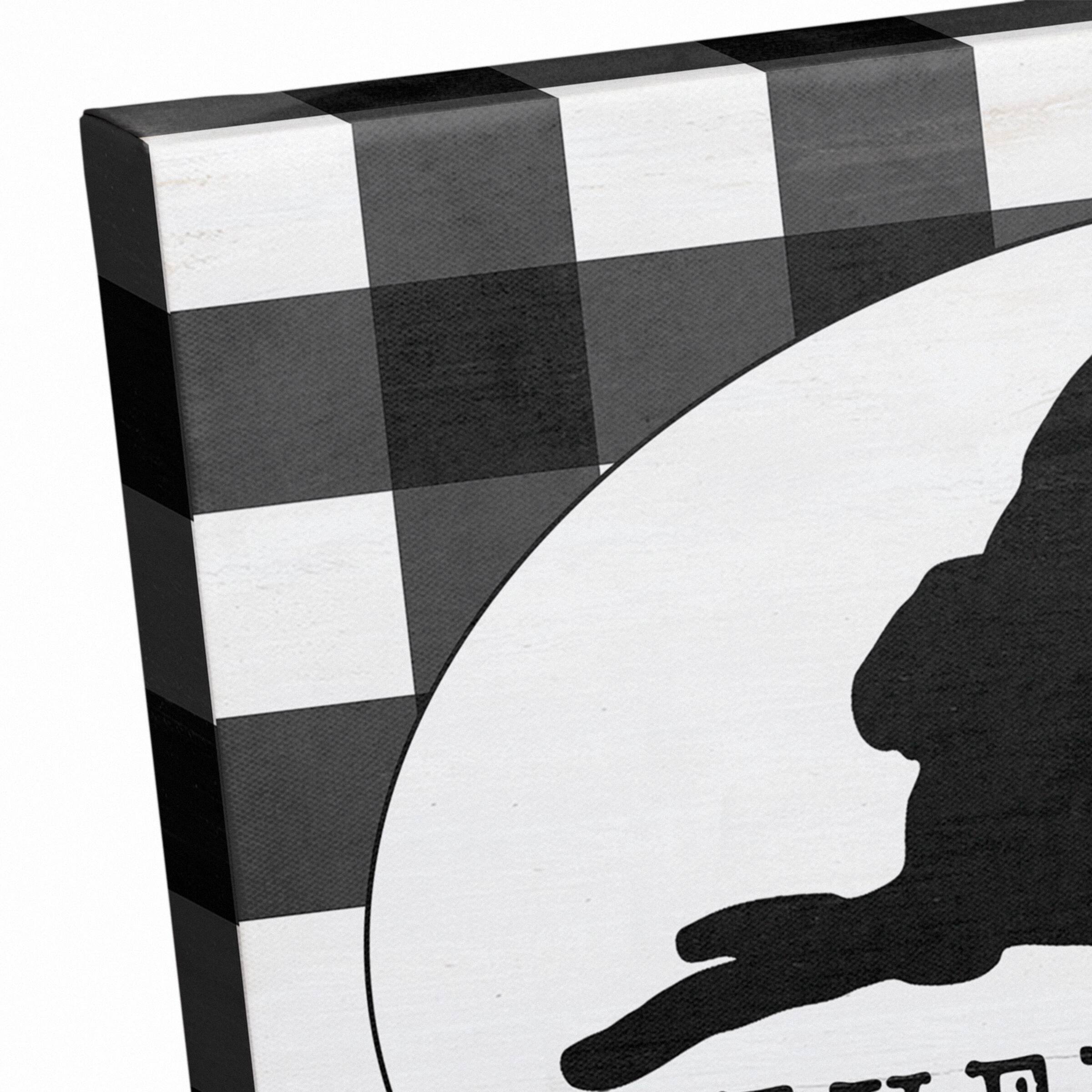 Buffalo Check Every Bunny Welcome Canvas Wall Art