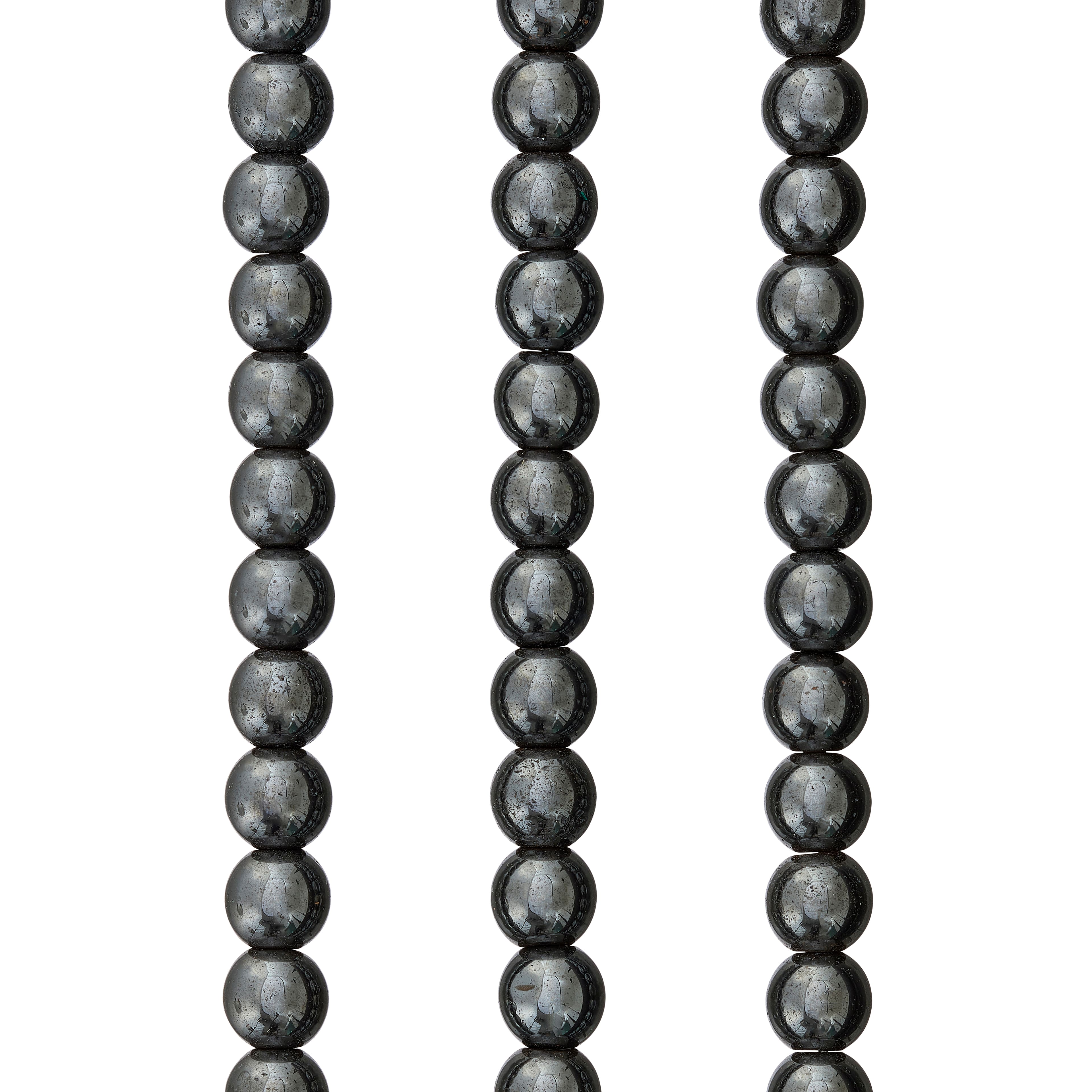 Silver Hematite Beads  Round Natural Gemstone Beads - 4mm 5mm 6mm