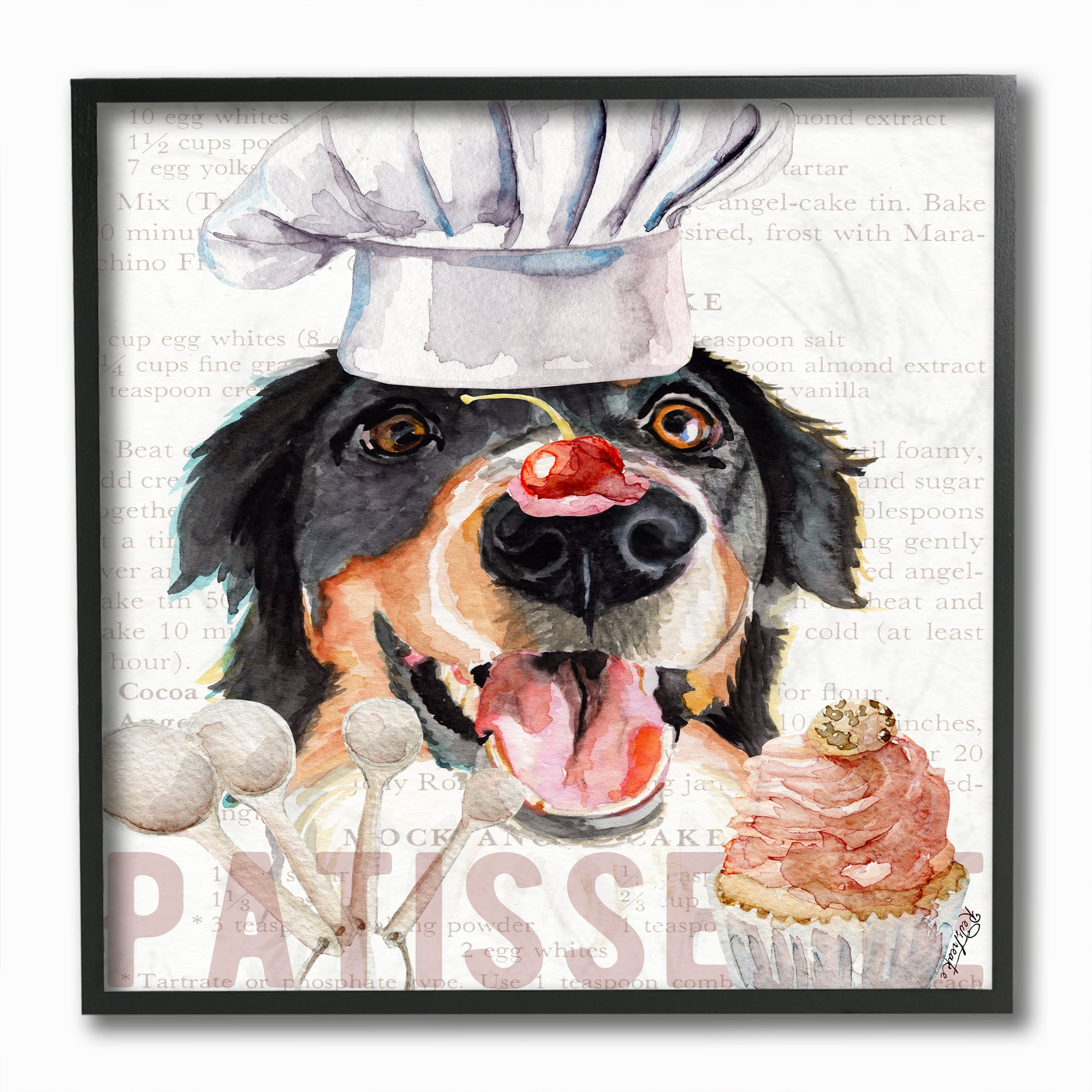 Stupell Industries Mountain Dog Kitchen Bakery Pet Watercolor Painting, 12" x 12"