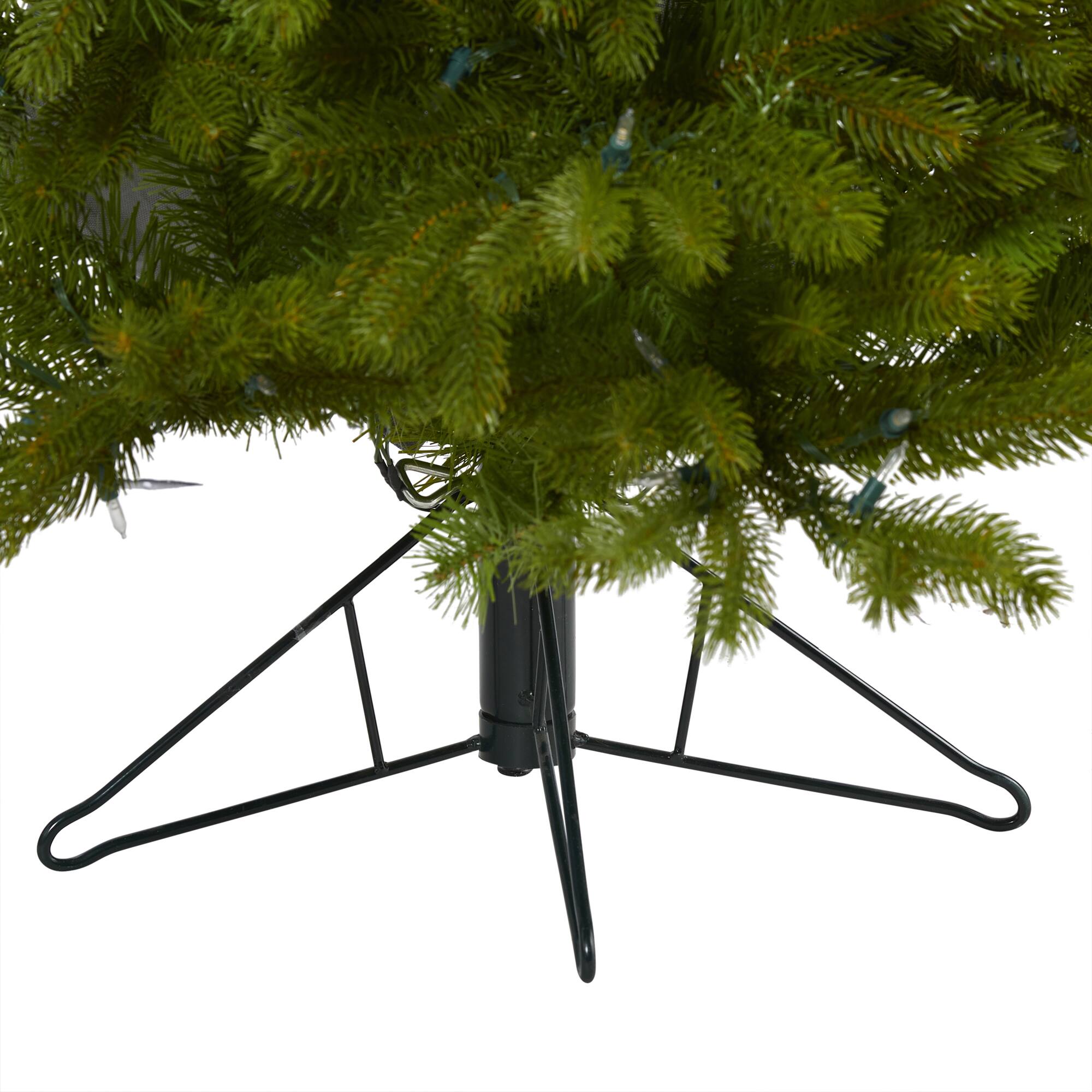 4ft. Pre-Lit Cambridge Spruce Flat Back Artificial Christmas Tree with Warm White Multifunction LED Lights