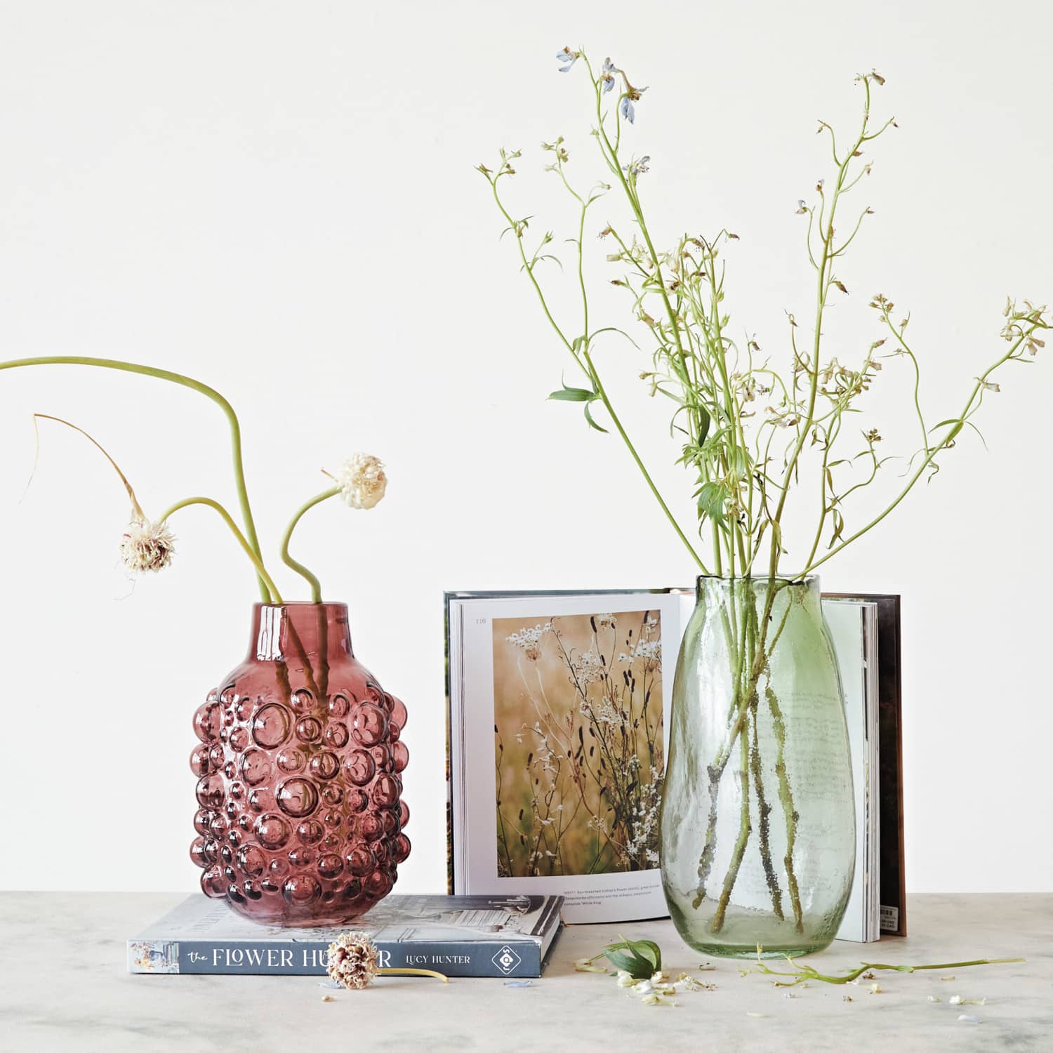 Hello Honey® 8.5" Purple Raised Dots Round Glass Vase