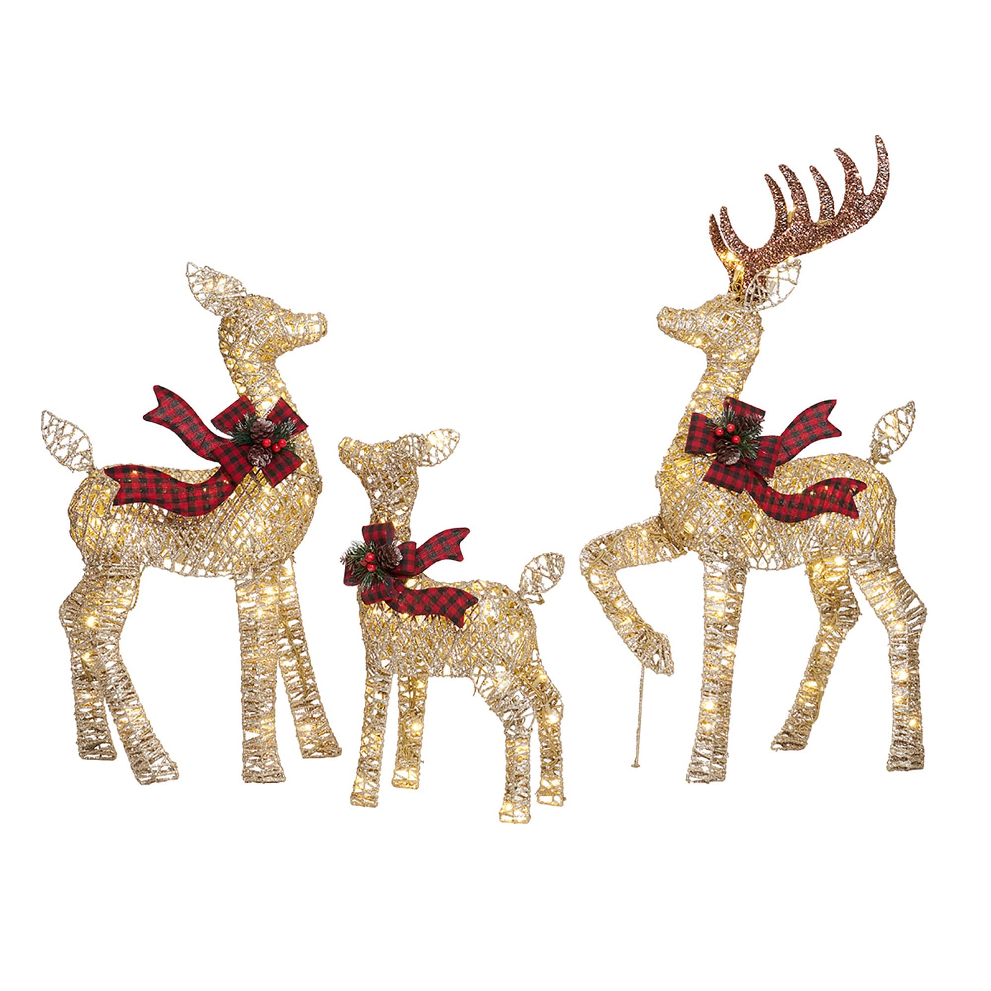 LED Twinkle Deer Family Sculpture Set | Michaels