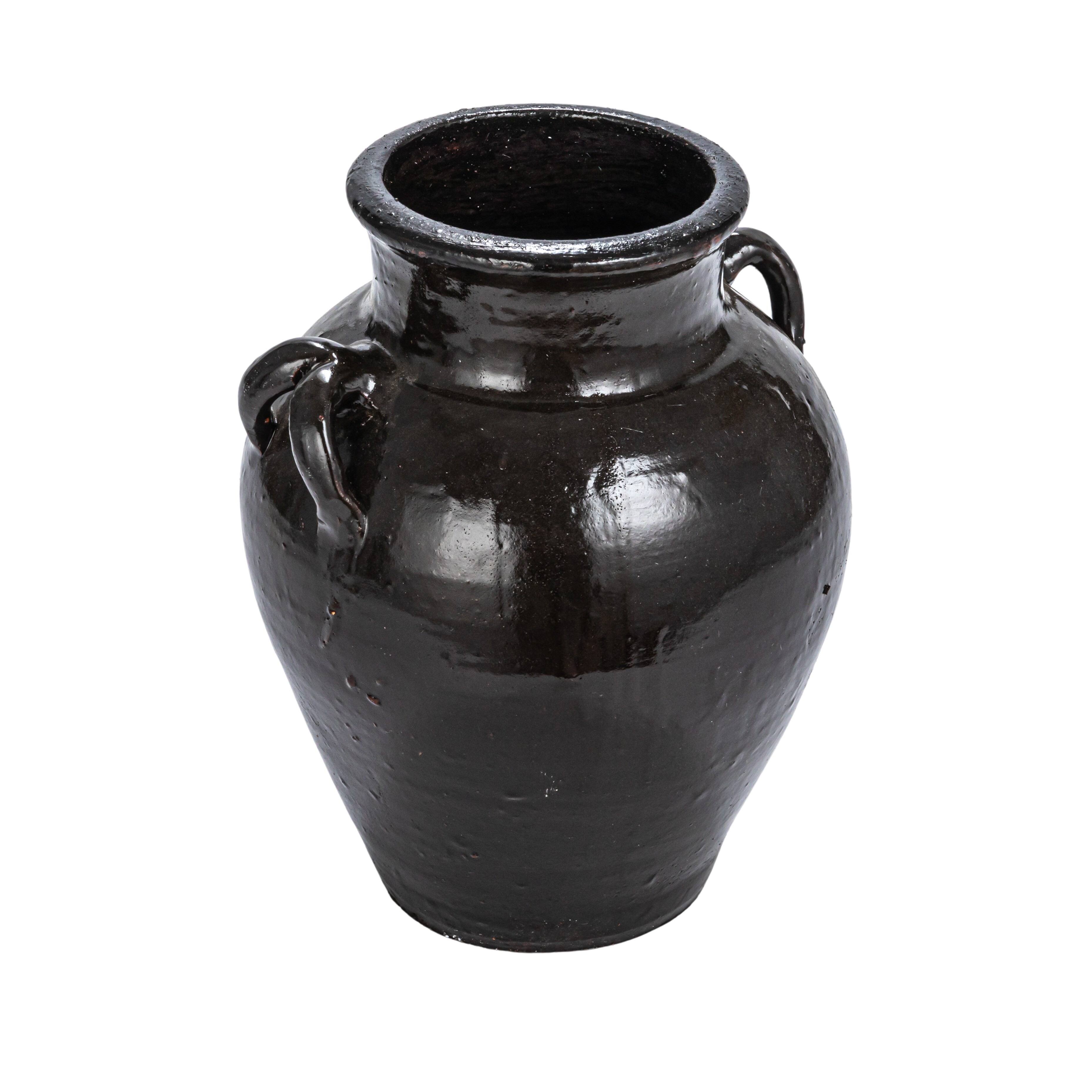 Hello Honey&#xAE; 12&#x22; Black Decorative Clay Jar