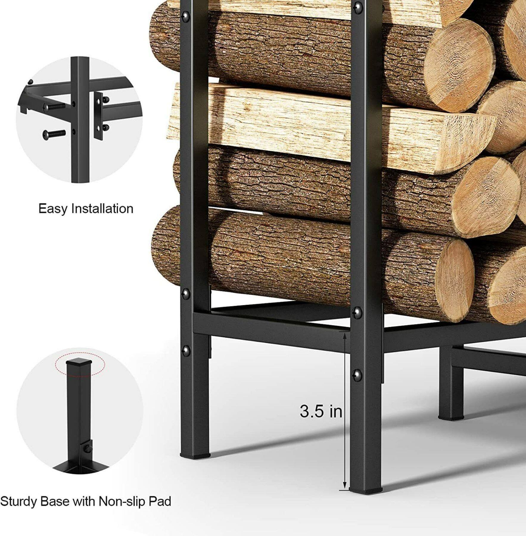 NEX™ 63" Heavy Duty Outdoor Metal Firewood Storage Rack