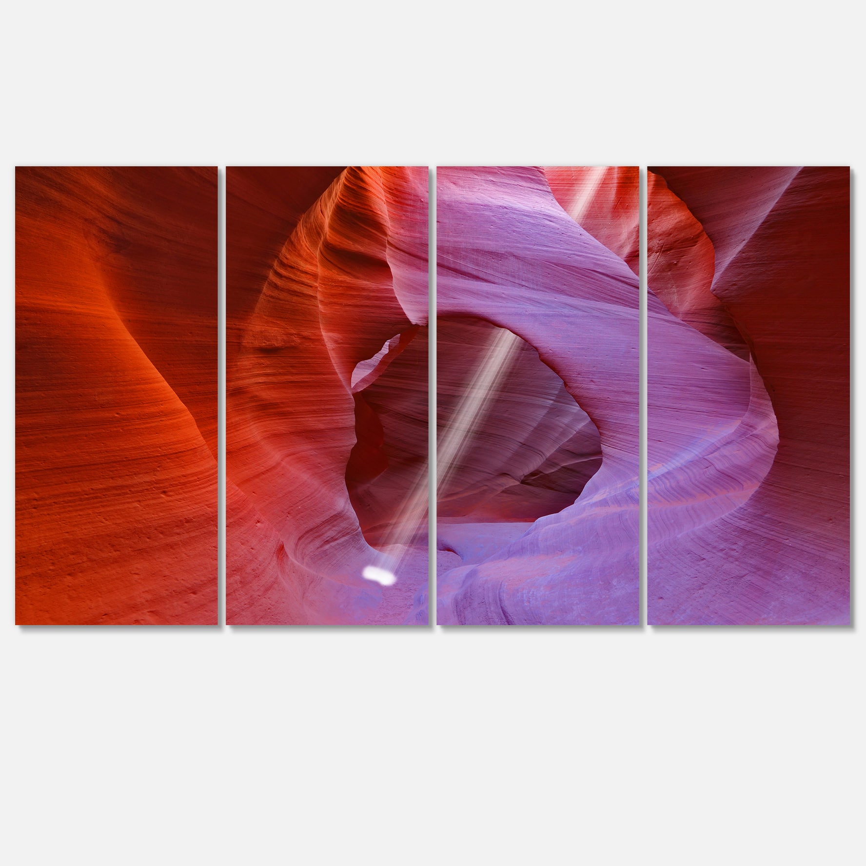 Designart - Red Orange Antelope Canyon - Landscape Photo Canvas Art Print