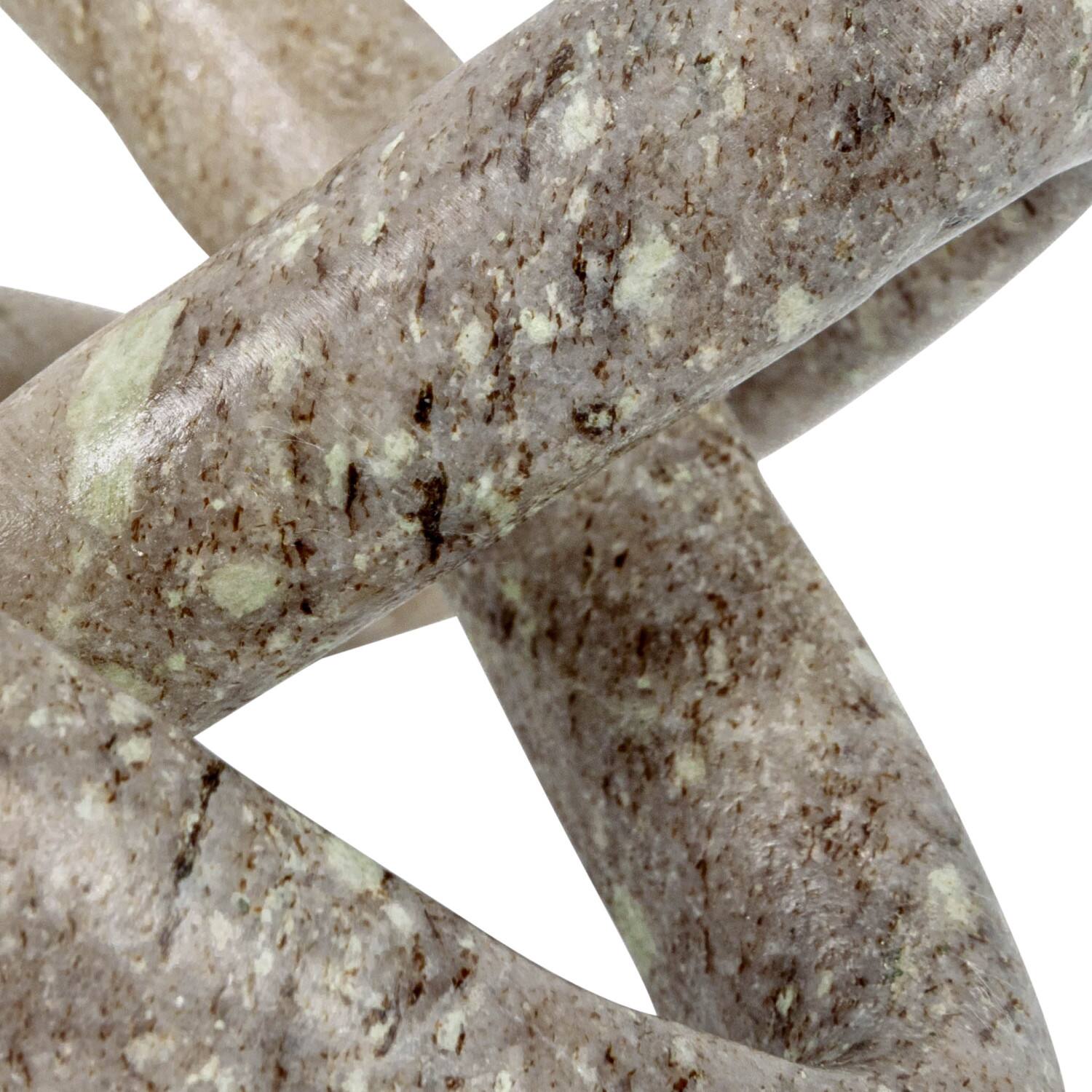 Hello Honey&#xAE; 3.5&#x22; Beige Modern Decorative Marble Link Knot