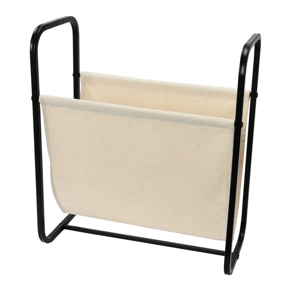 Household Essentials 20&#x22; Canvas &#x26; Metal Magazine Rack
