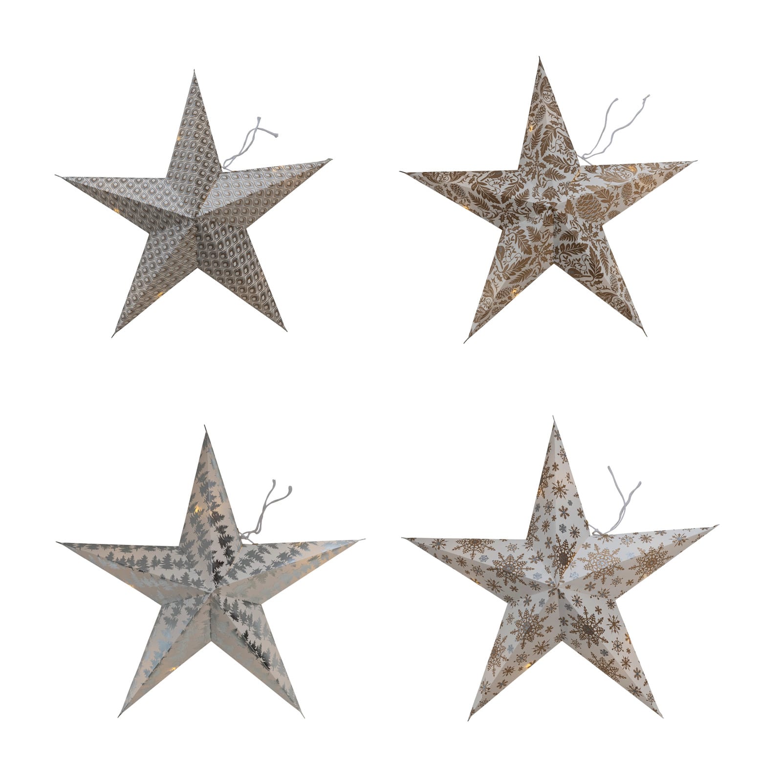 Hello Honey® 18" Paper Star Ornament Set with LED Light