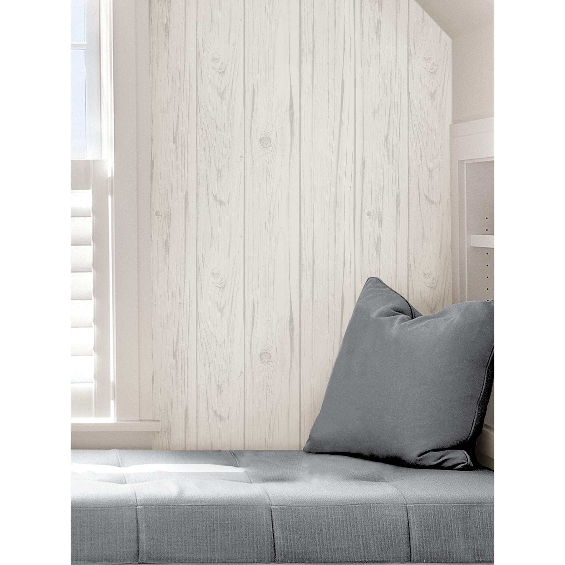 InHome White Barnwood Peel & Stick Wallpaper