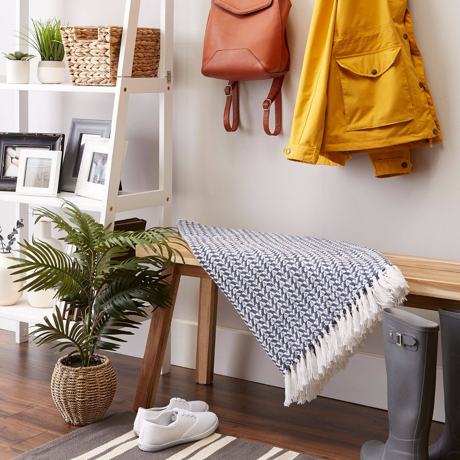 DII® French Blue Arrowhead Woven Throw