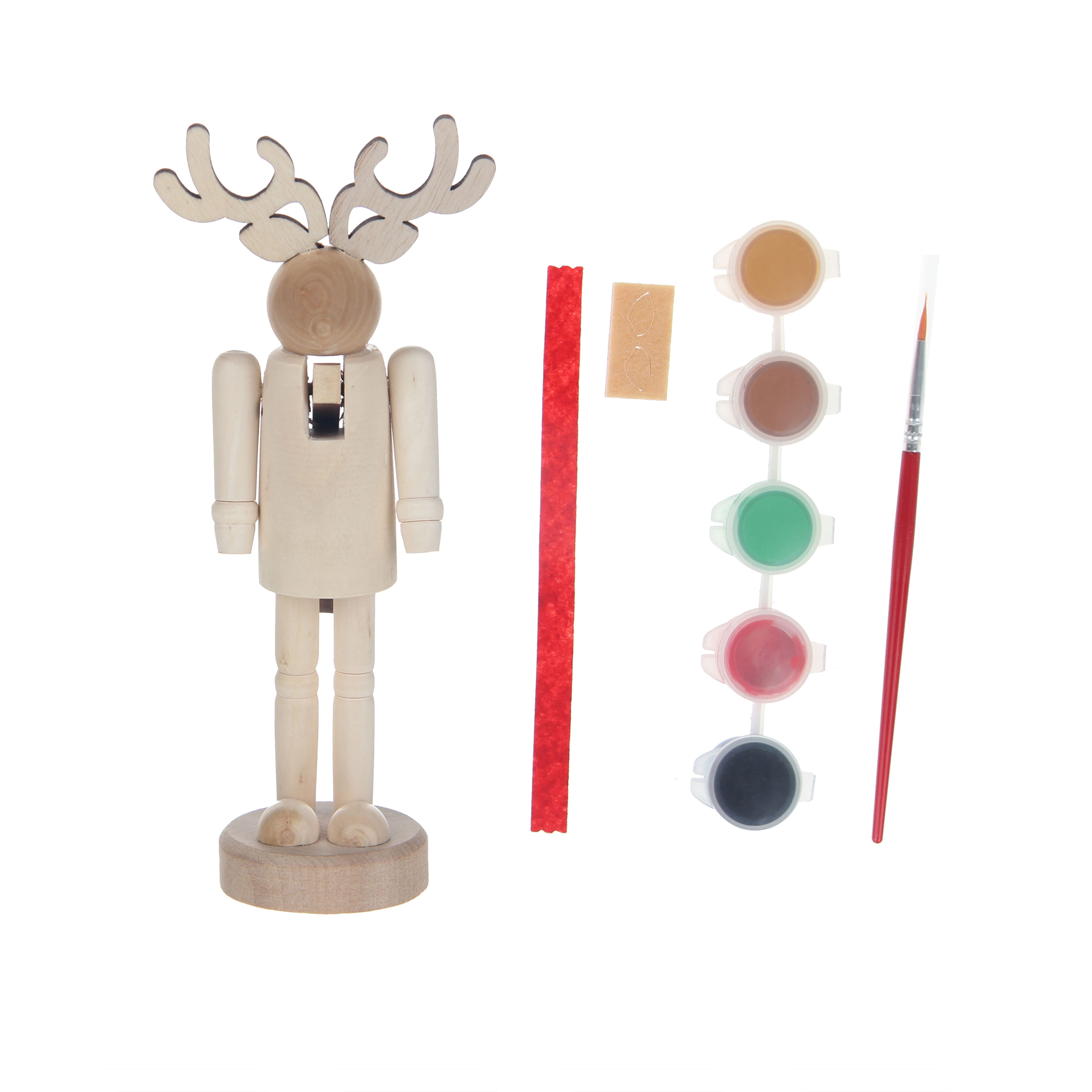 7.75&#x22; Wood Reindeer Nutcracker Kit by Creatology&#x2122;