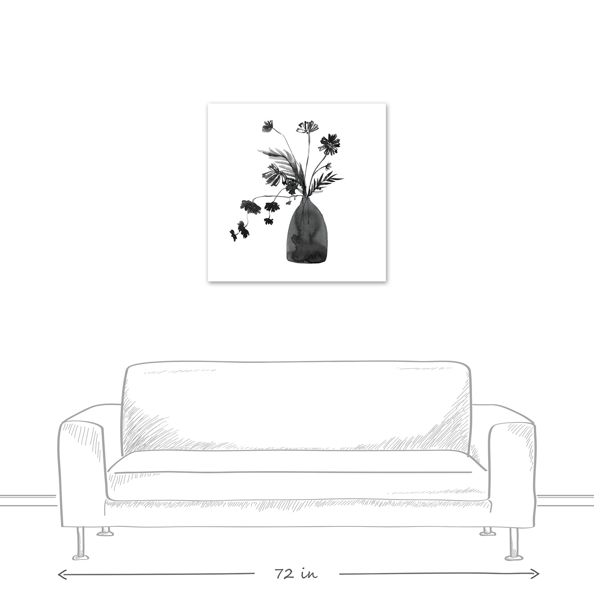 Monochromatic Floral III 30" x 30" Canvas Wall Art