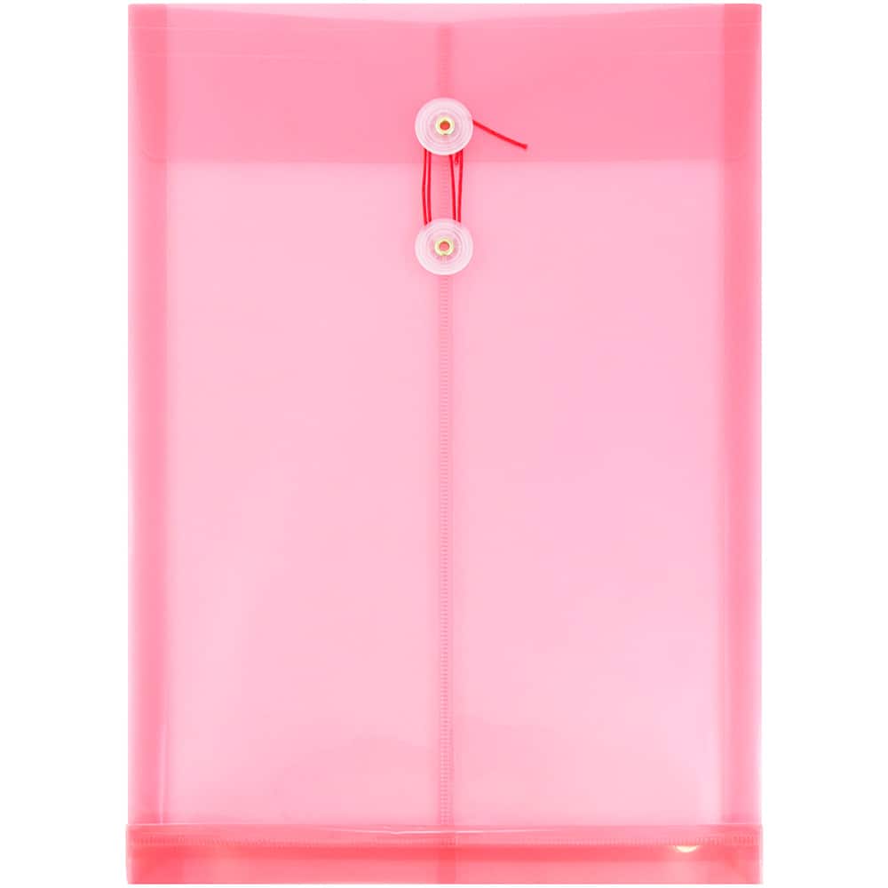 JAM Paper Legal Size Plastic Envelopes with Button & String Tie Closure, 12ct.