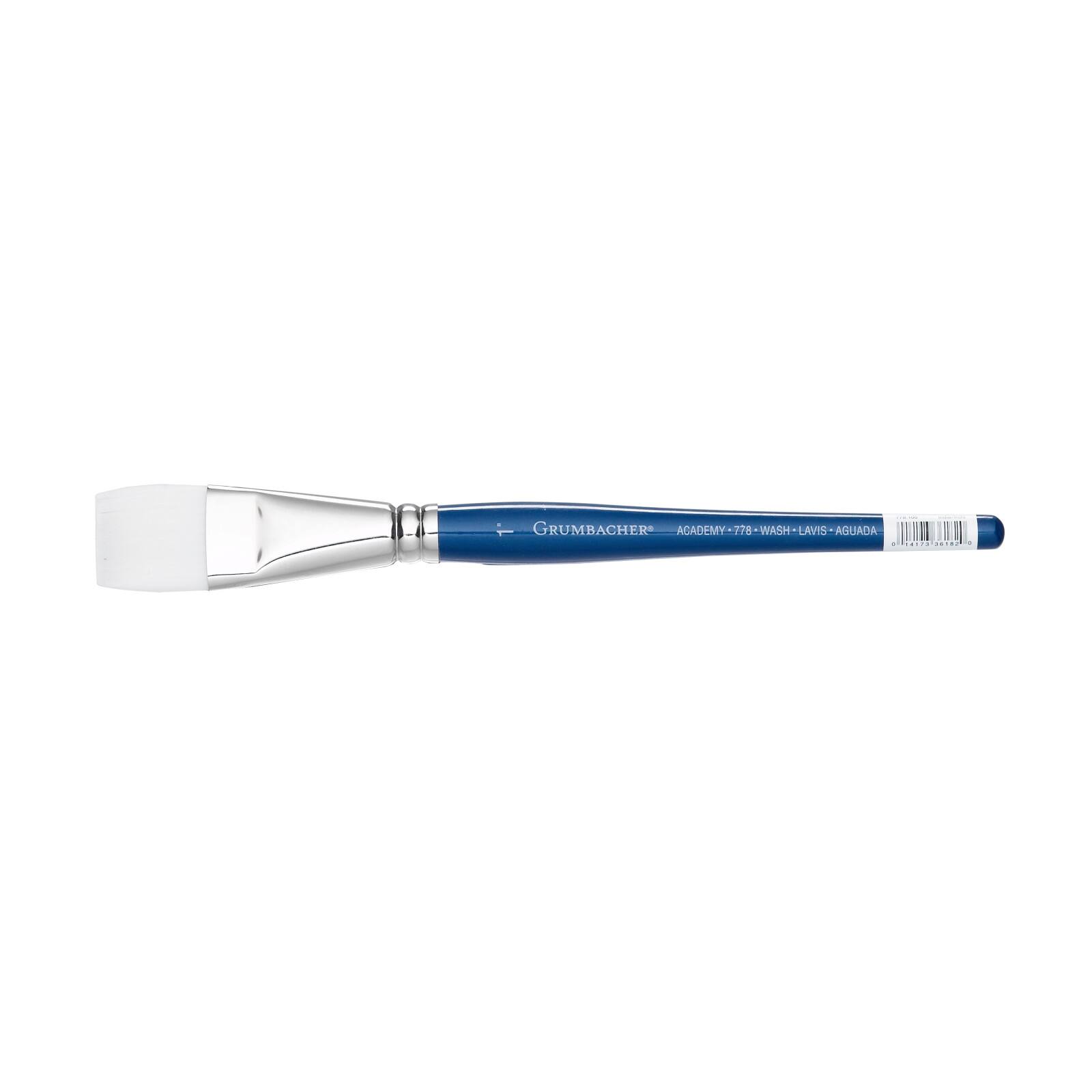 773.075 3/4 Size White Nylon Bristles Grumbacher Academy Watercolor Oval Wash Brush 