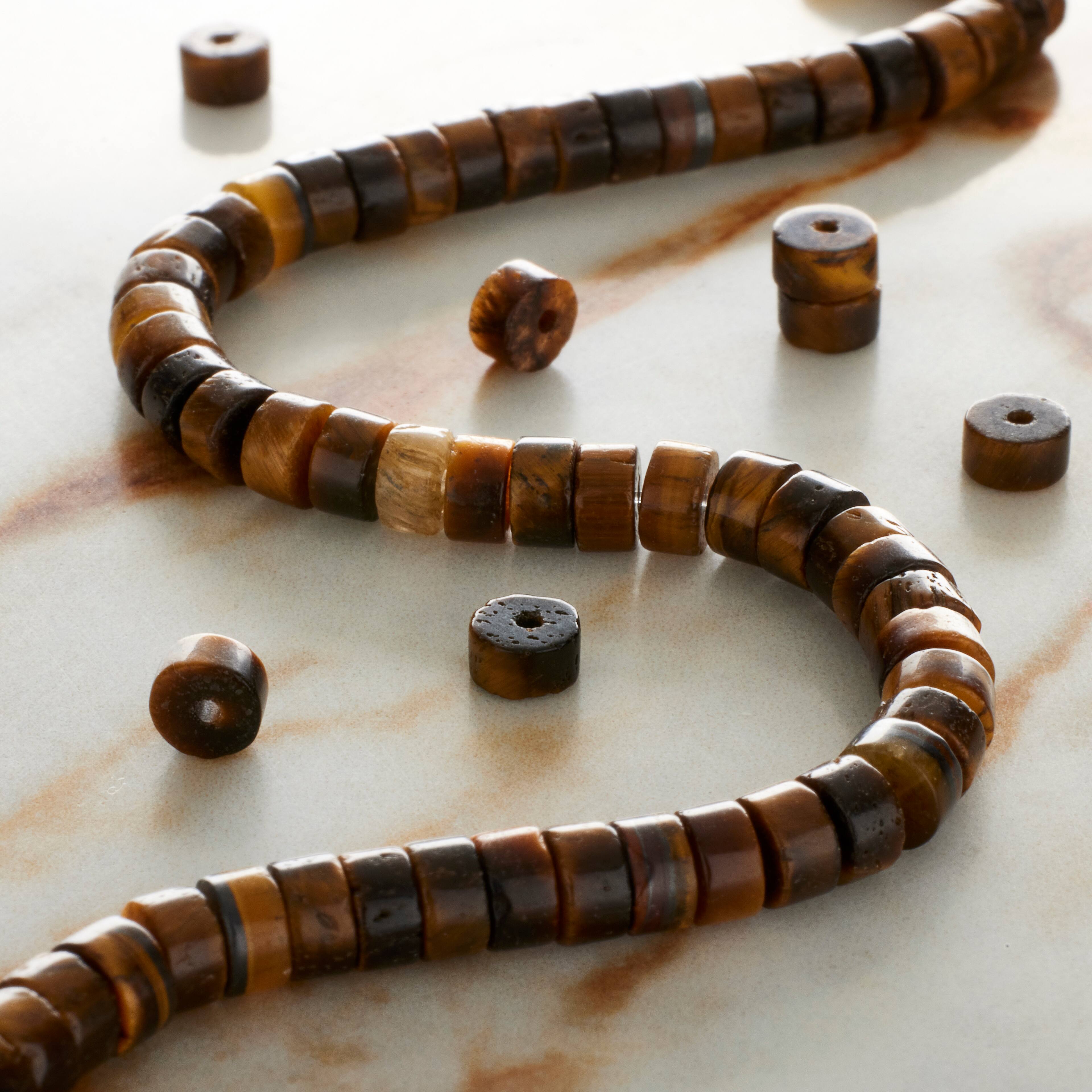 12 Pack: Tiger's Eye Heishi Beads by Bead Landing