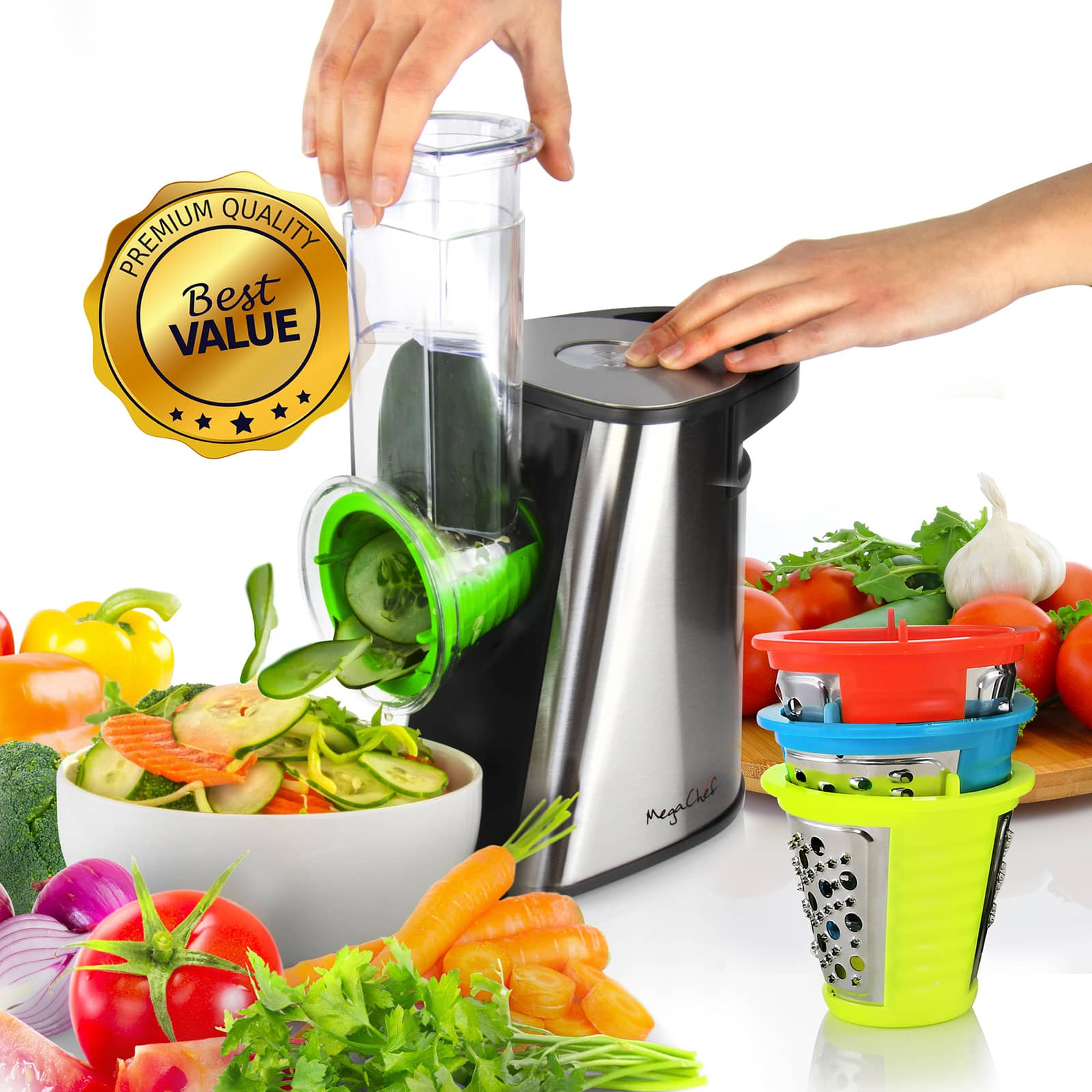 Megachef 4 in 1 Stainless Steel Electric Salad Maker - 9332241