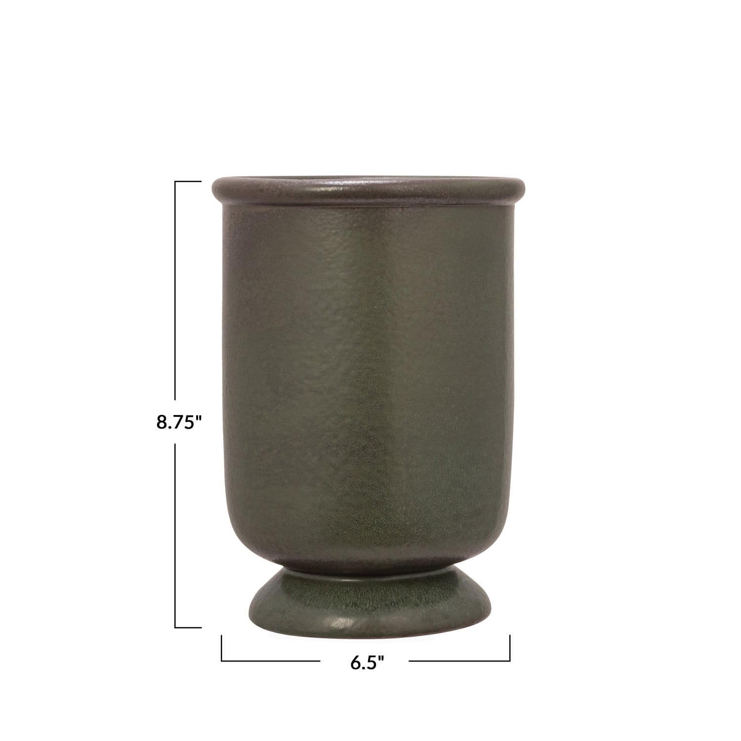 Hello Honey® 8.75" Green Reactive Glaze Round Stoneware Vase