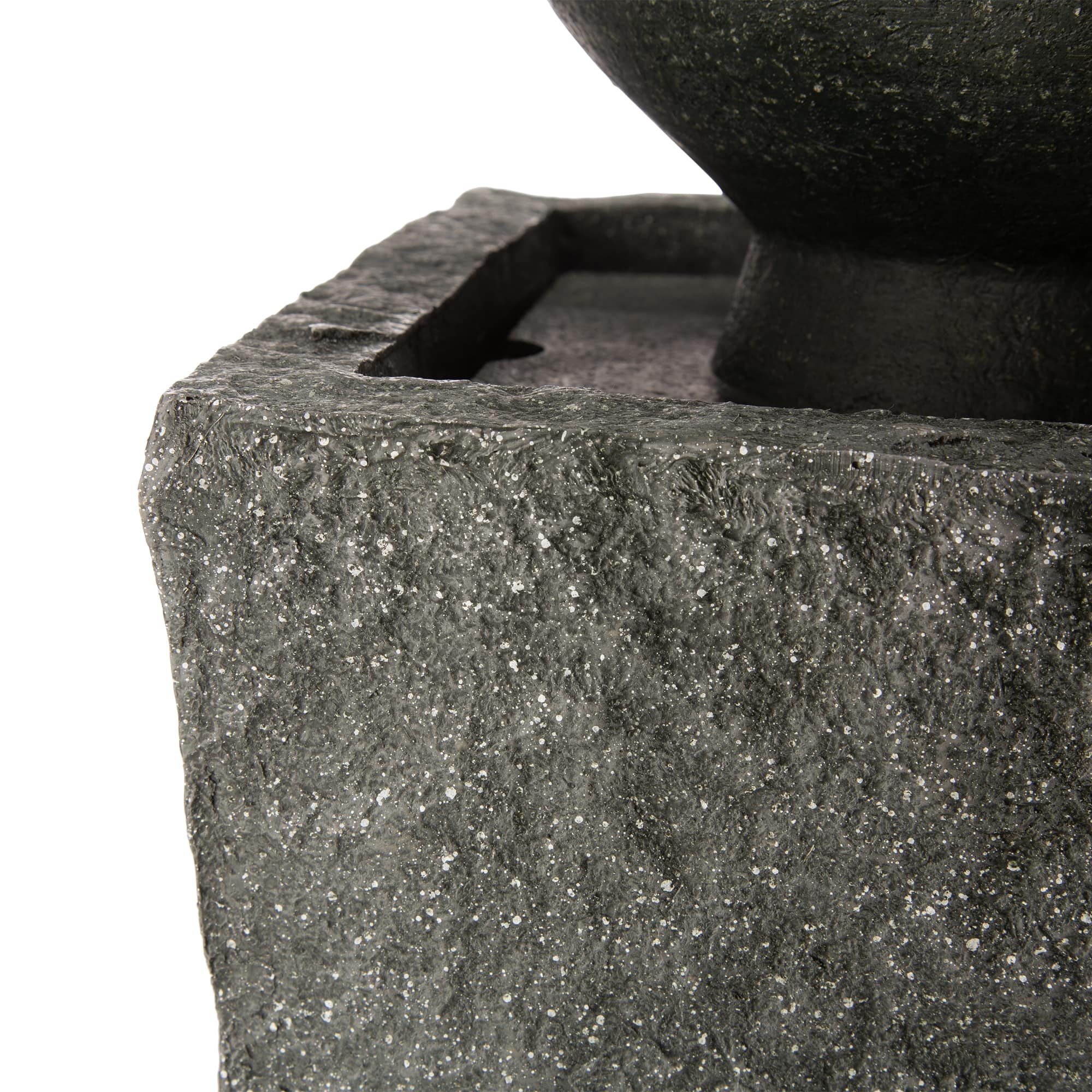 Glitzhome® 32" Polyresin Rippling Floating Sphere Outdoor Fountain with LED Light