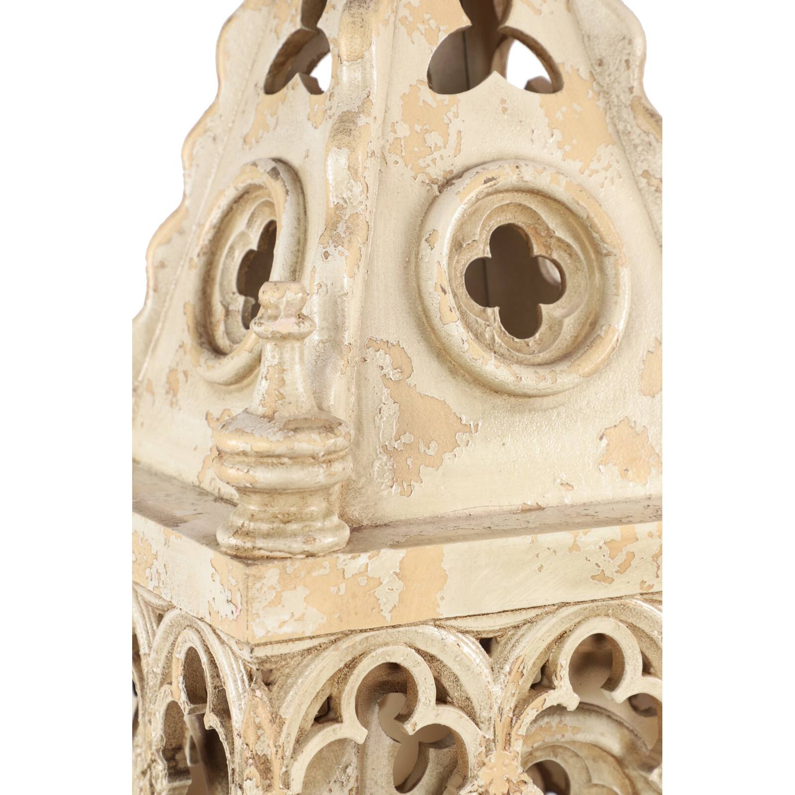 4.5ft. White Wood Vintage Candle Holder Lantern