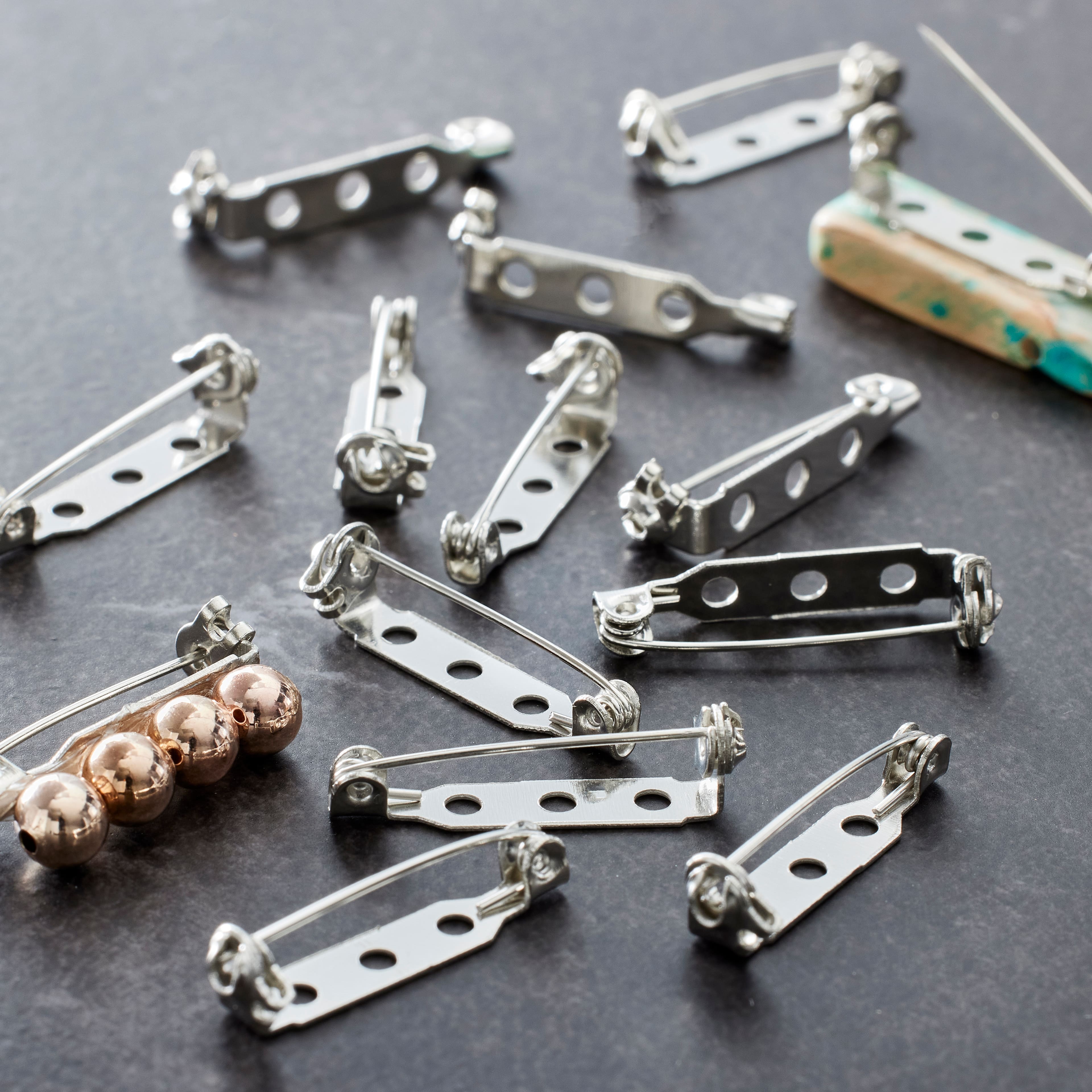 12 Packs: 60 ct. (720 total) 1" Rhodium Bar Pin by Bead Landing™