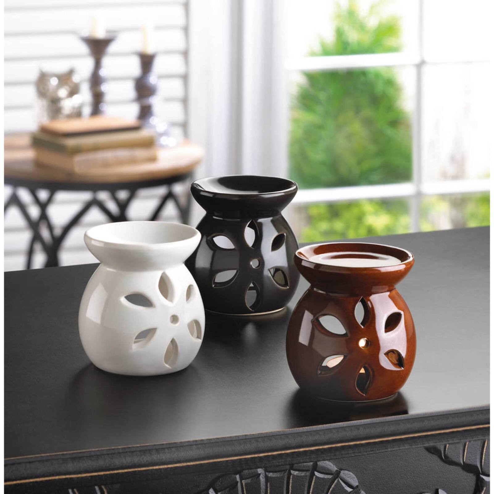 Mini Multicolor Flower Candle Oil Warmers (Set of 3)