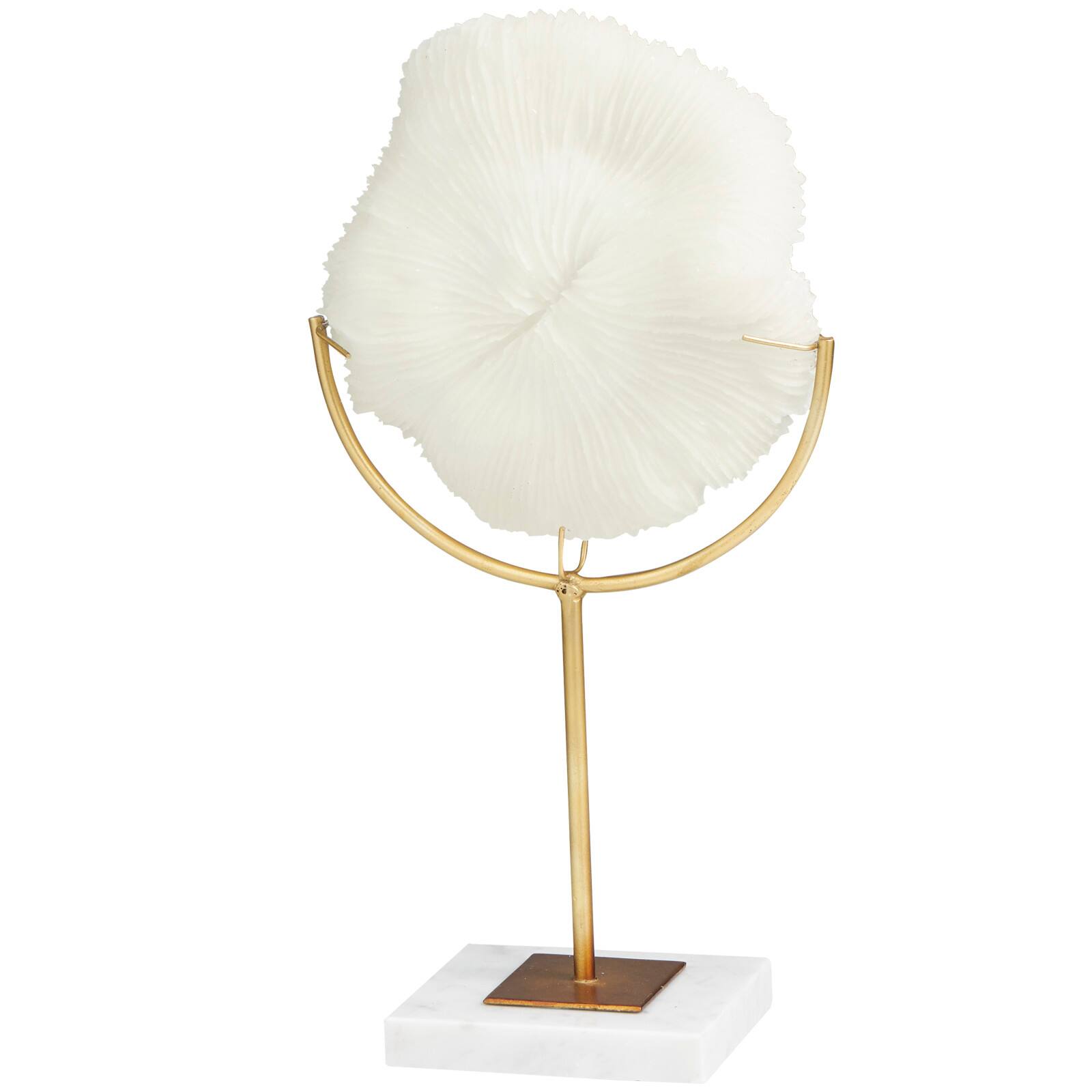 The Novogratz 15" Cream Coral Sculpture with Marble Base
