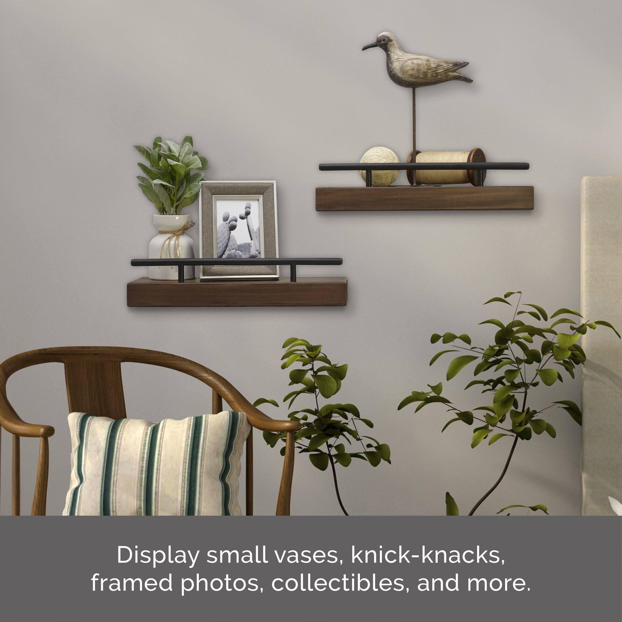 Melannco Natural Metal Railing 18" Shelf, 2ct.