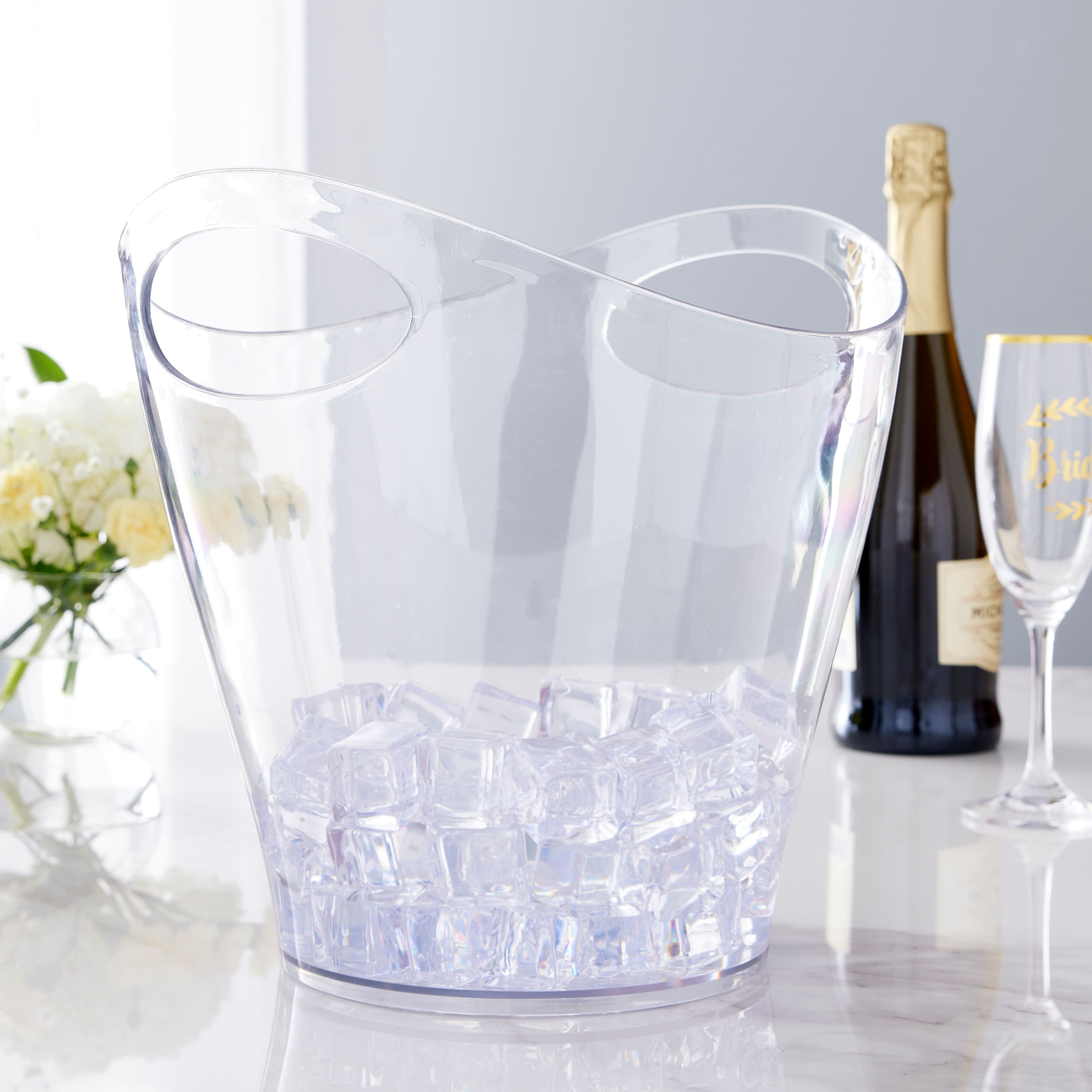 6 Pack: Clear Ice Pail with Handles by Celebrate It&#x2122;
